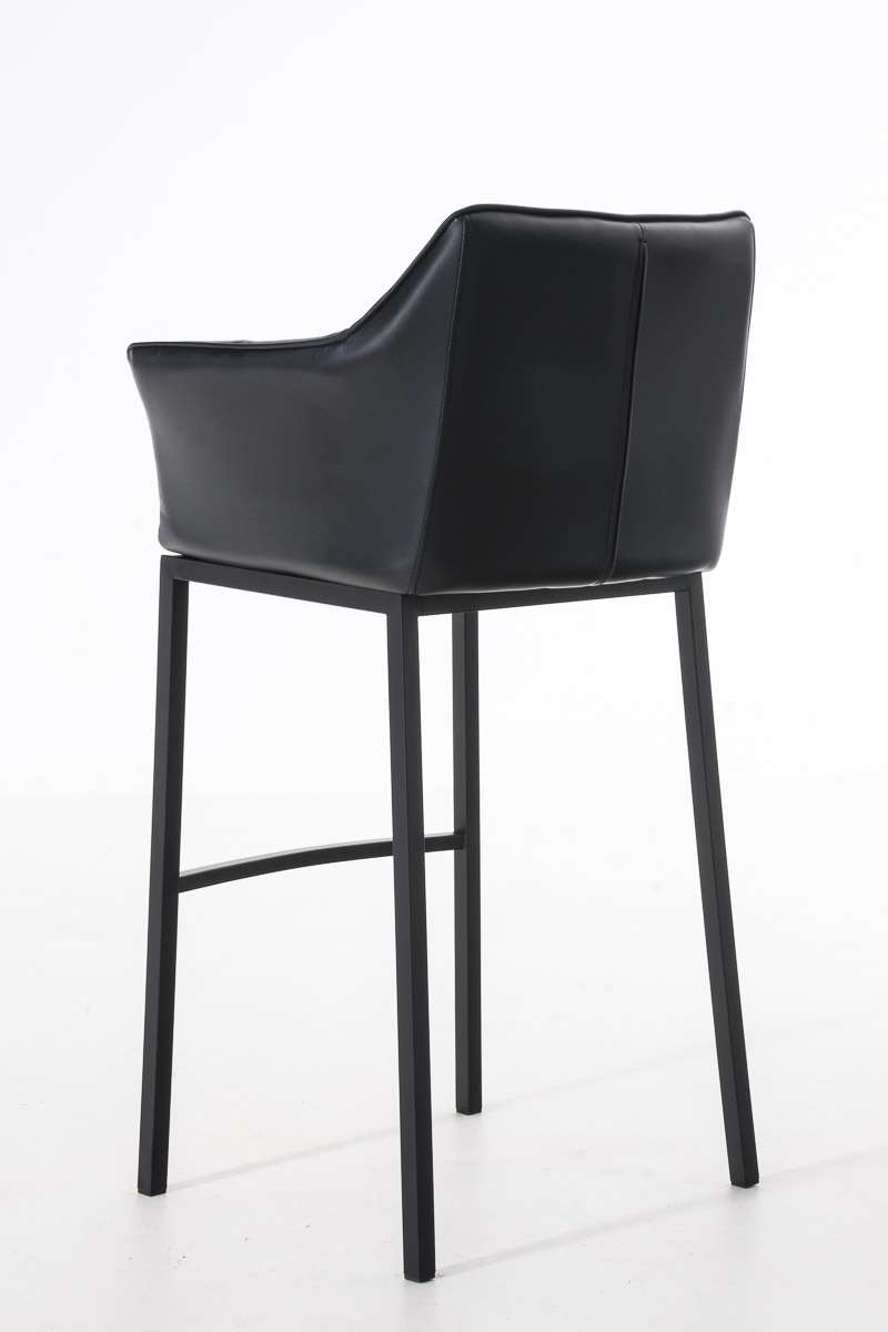 Sgabello da bar Damaso in similpelle con struttura a 4 gambe