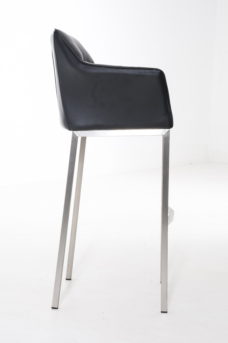 Sgabello da Bar Damaso in Similpelle con Base a Quattro Gambe