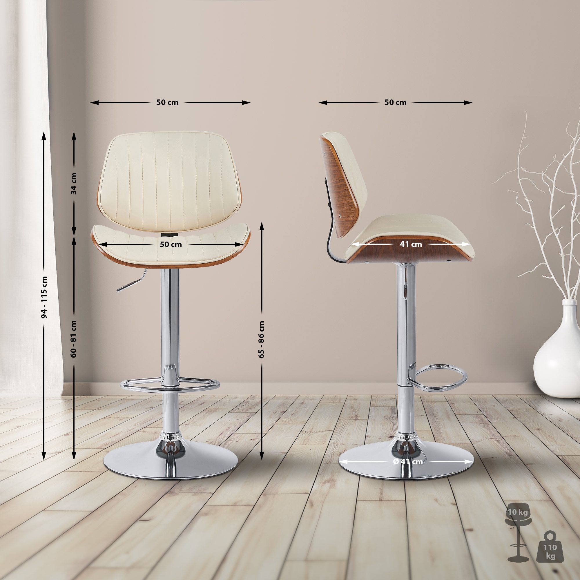 Set di 2 sgabelli da bar Clawson in similpelle