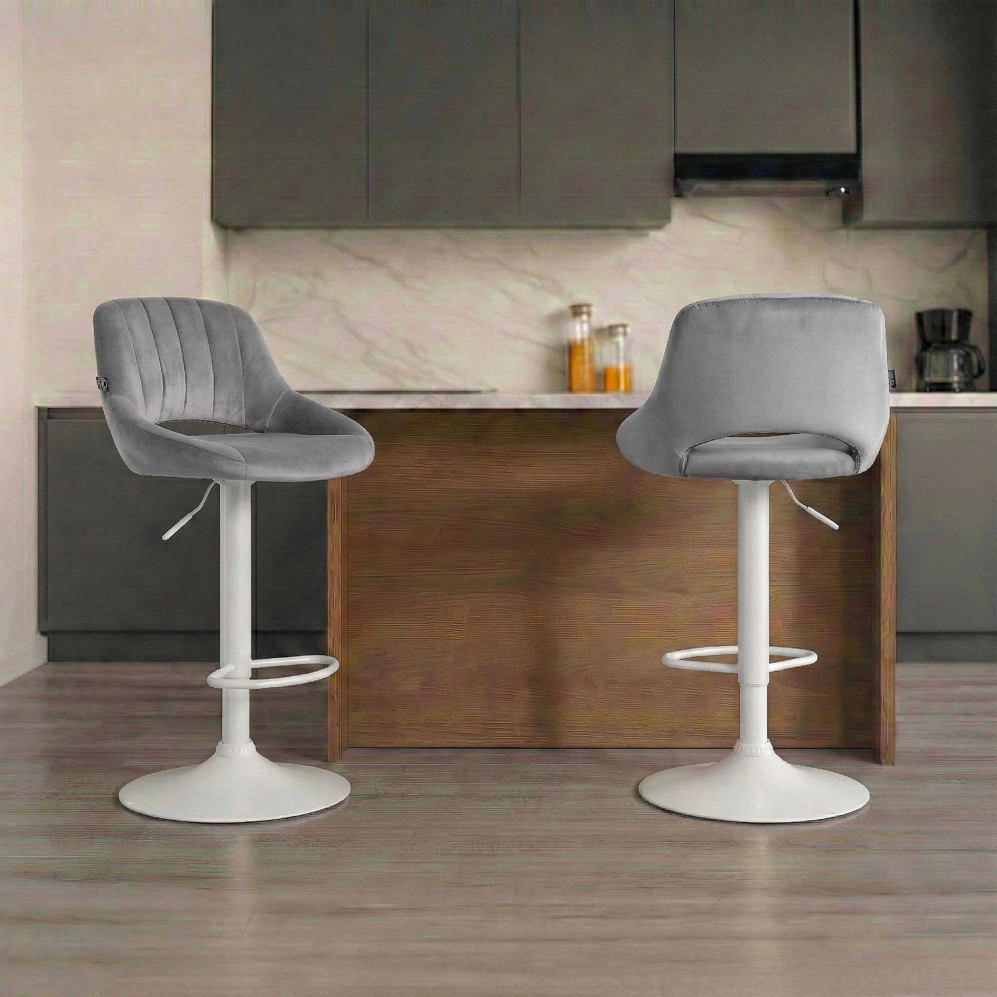 Set da 2 sgabelli da bar Milet in velluto