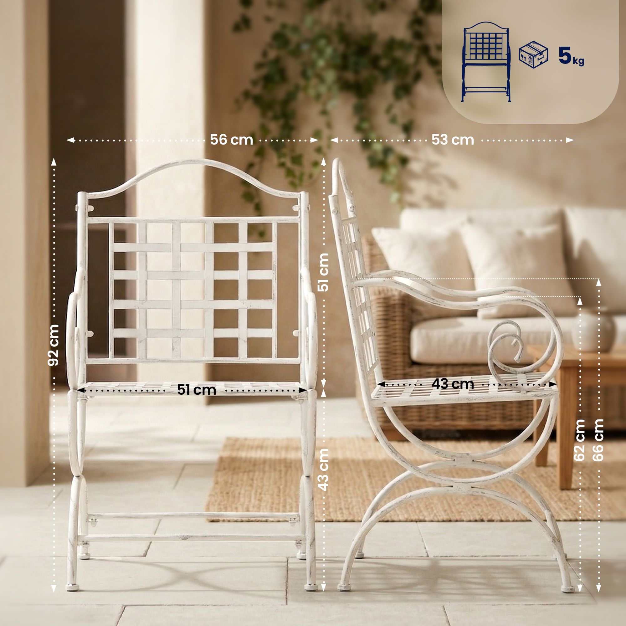 Set mobili da giardino Viro con 2 sedie