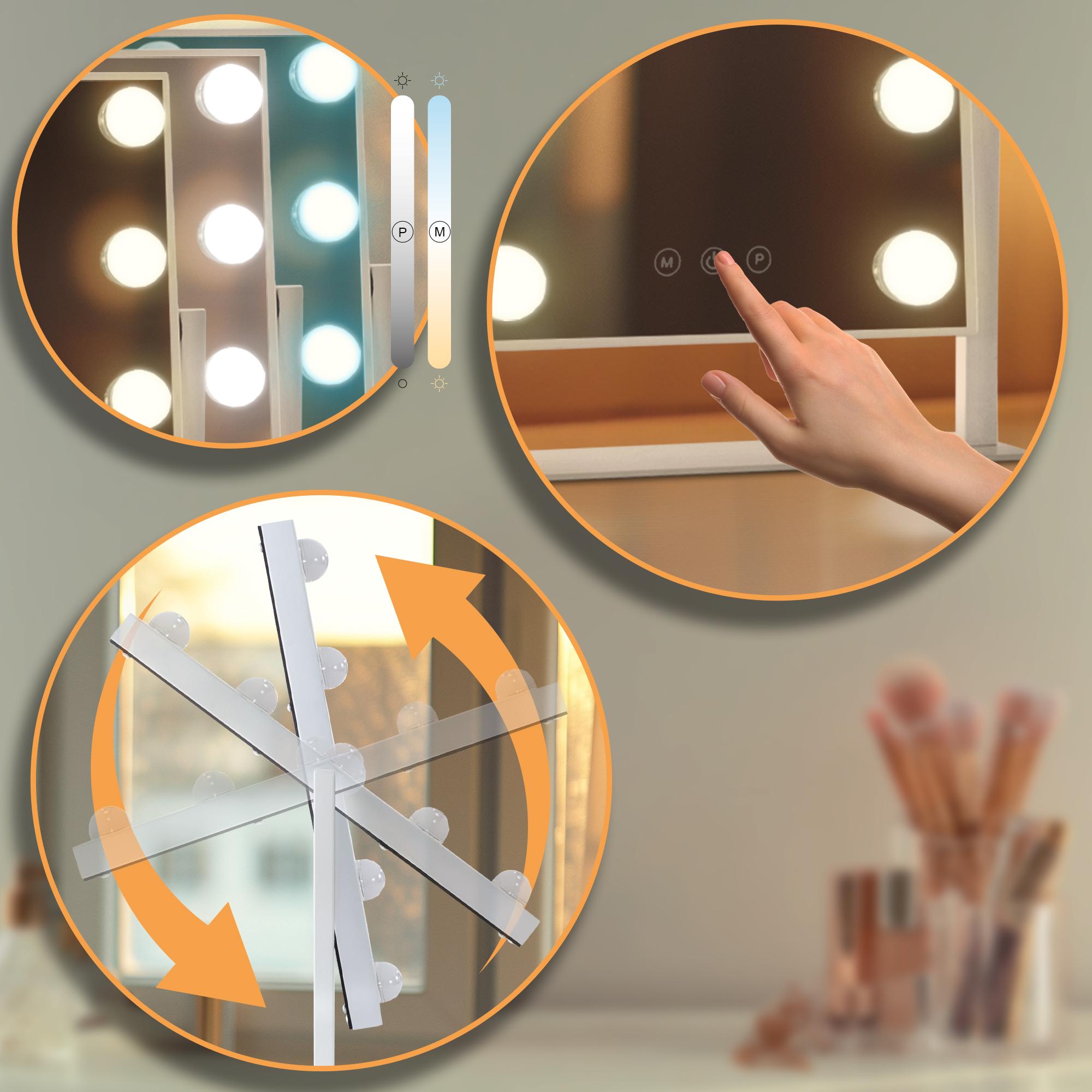 Specchio per trucco con luci Majuro