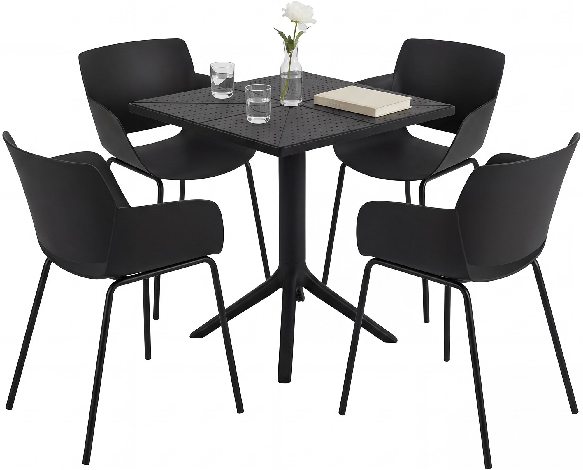 Set da giardino Norva con 4 sedie