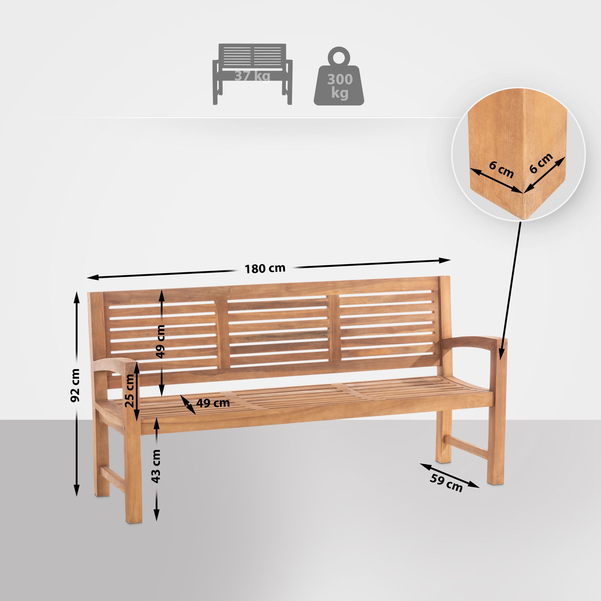 Panca in teak Halden