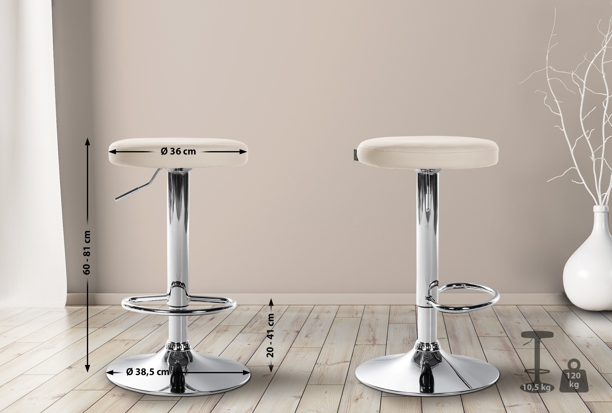 Set di 2 sgabelli da bar Ponte in similpelle