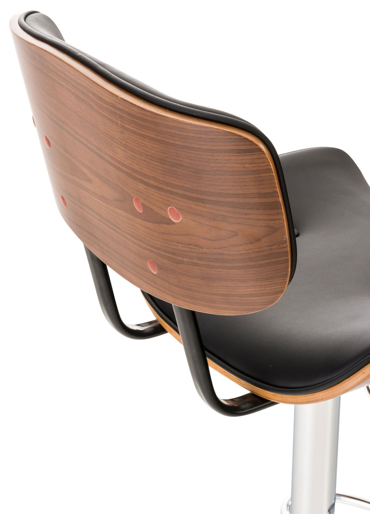 Coppia Sgabelli Design Rétro Sarnia In Legno E Similpelle