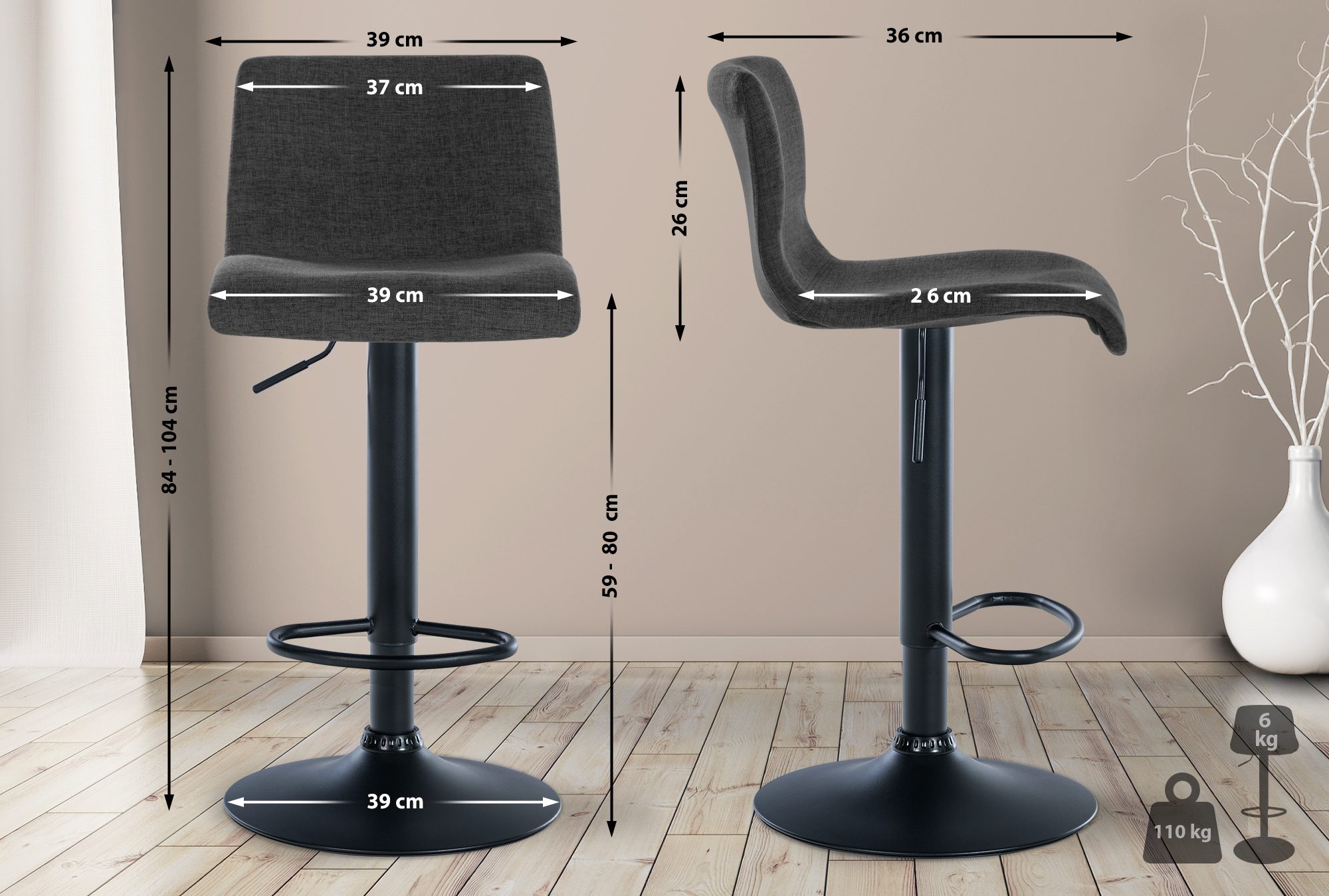Set di 2 sgabelli Branford