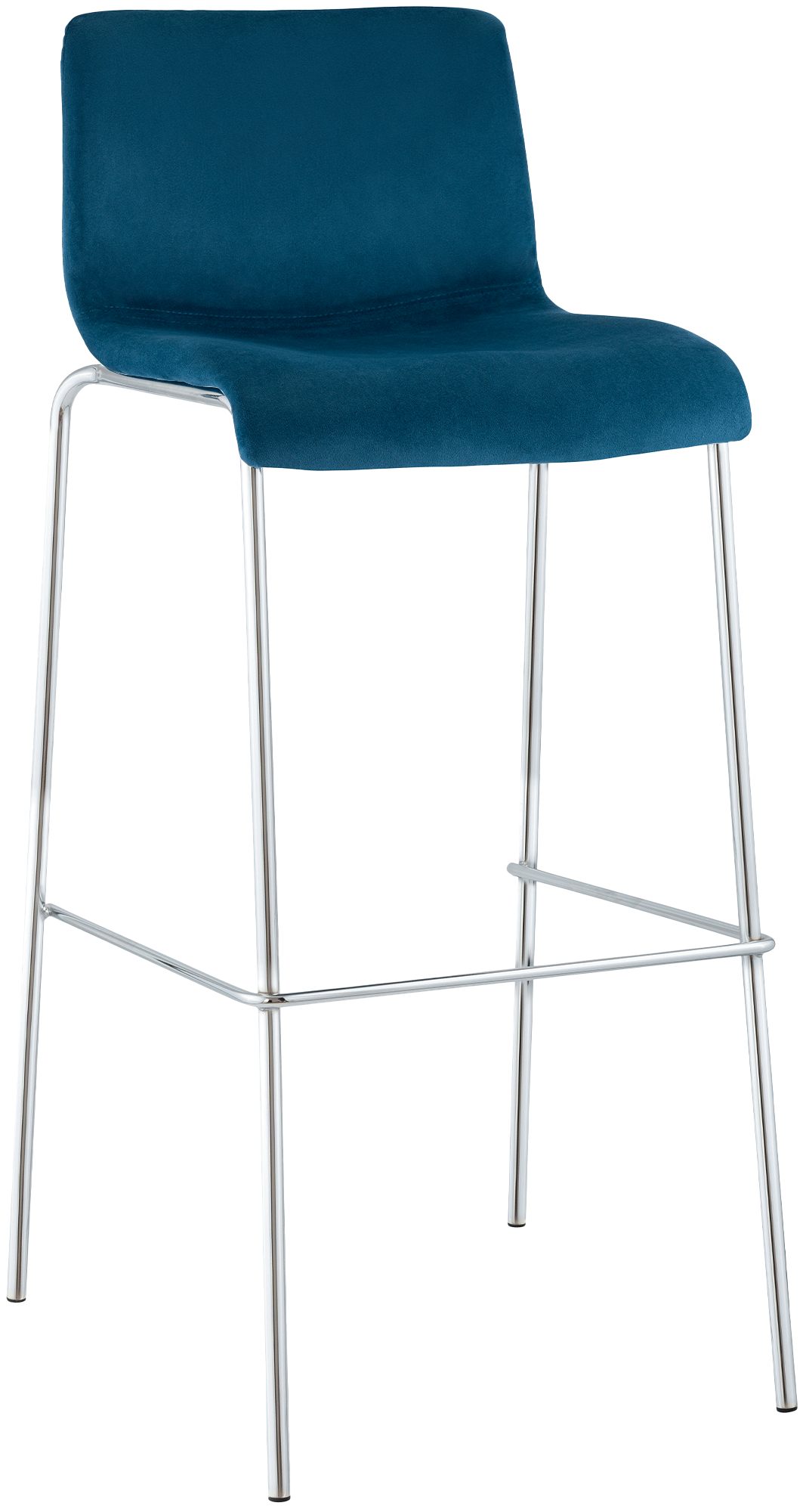 Sgabello da Bar Hover, Velluto, Gambe Cromate