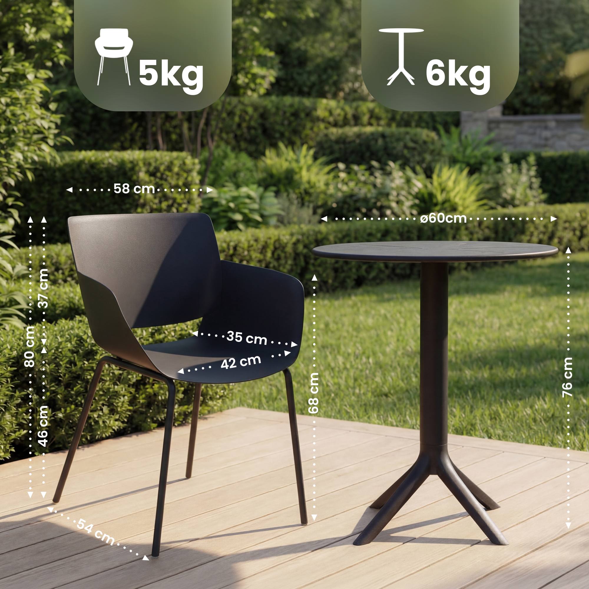 Set da Giardino Siora con 2 Sedie