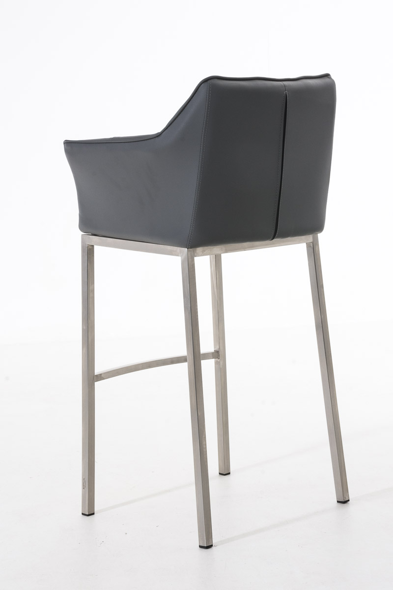 Sgabello da bar Damaso in similpelle con struttura a 4 gambe
