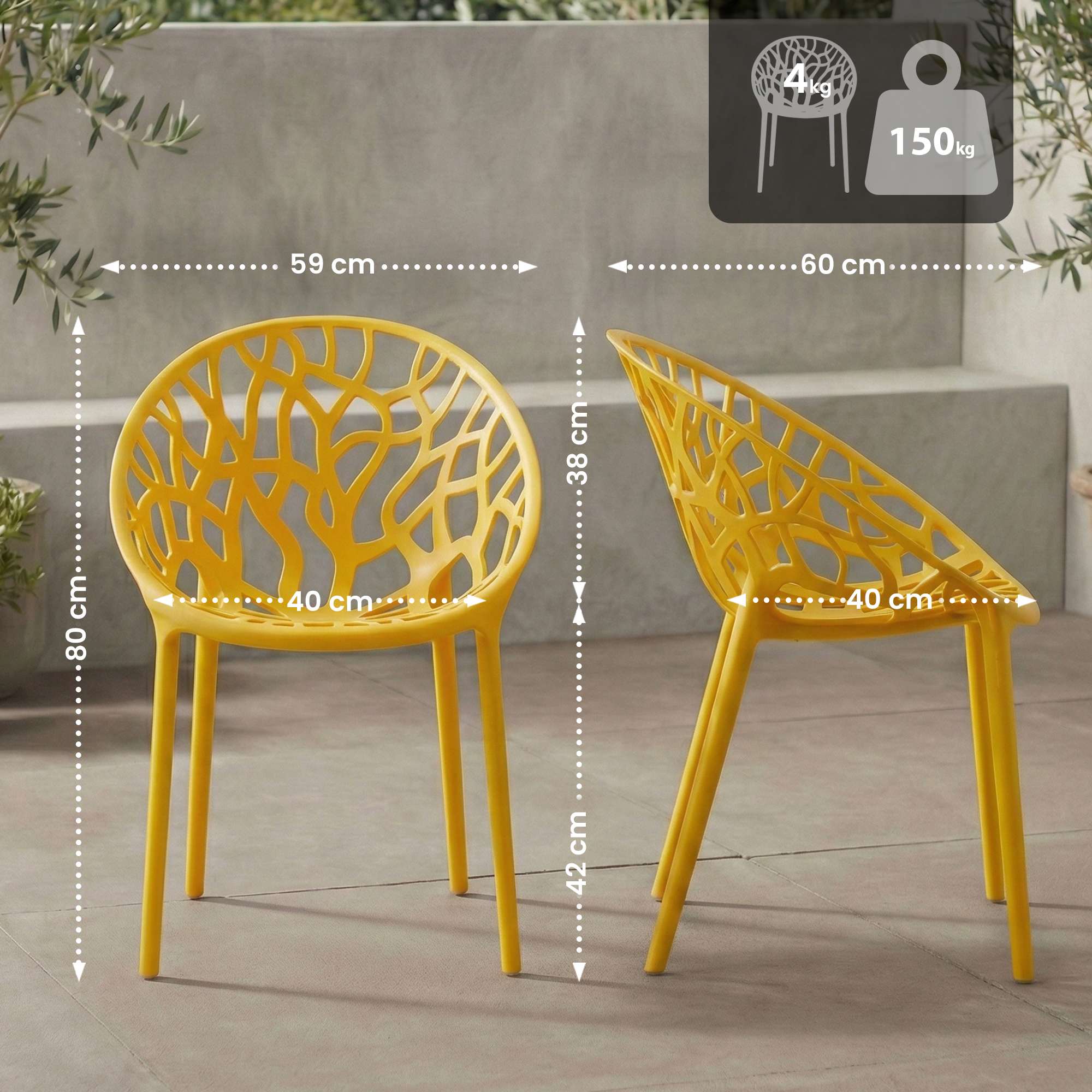 Set da 2 Sedie da Giardino Hope