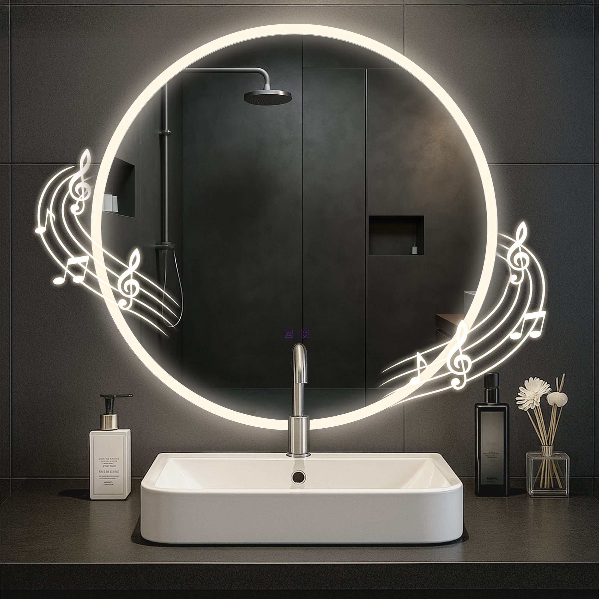 Specchio da bagno Laconia con Bluetooth
