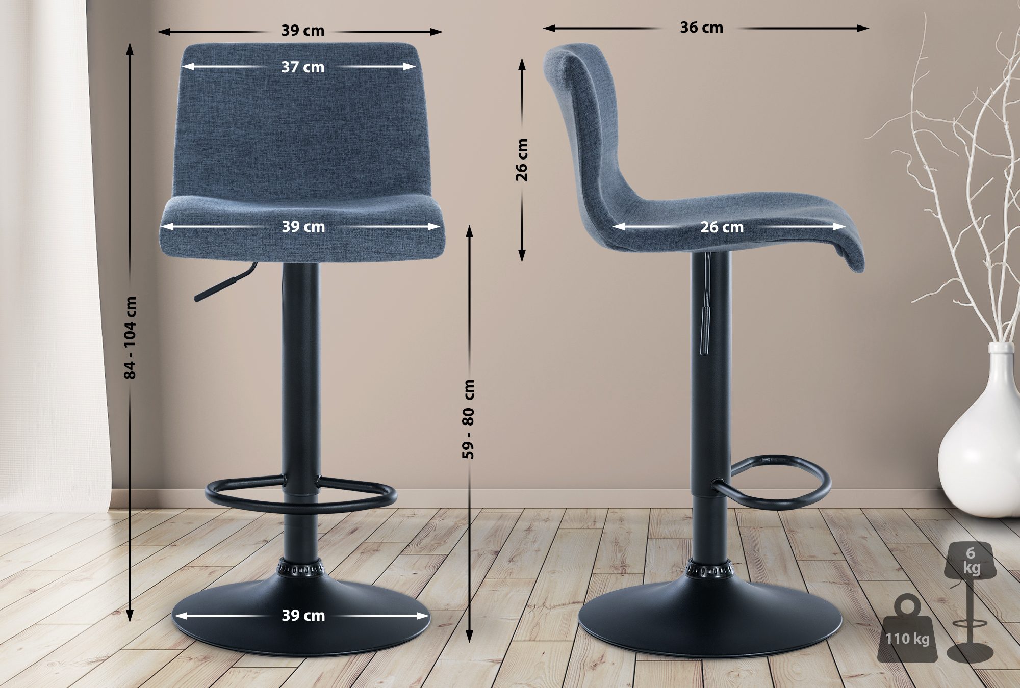 Set di 2 sgabelli Branford