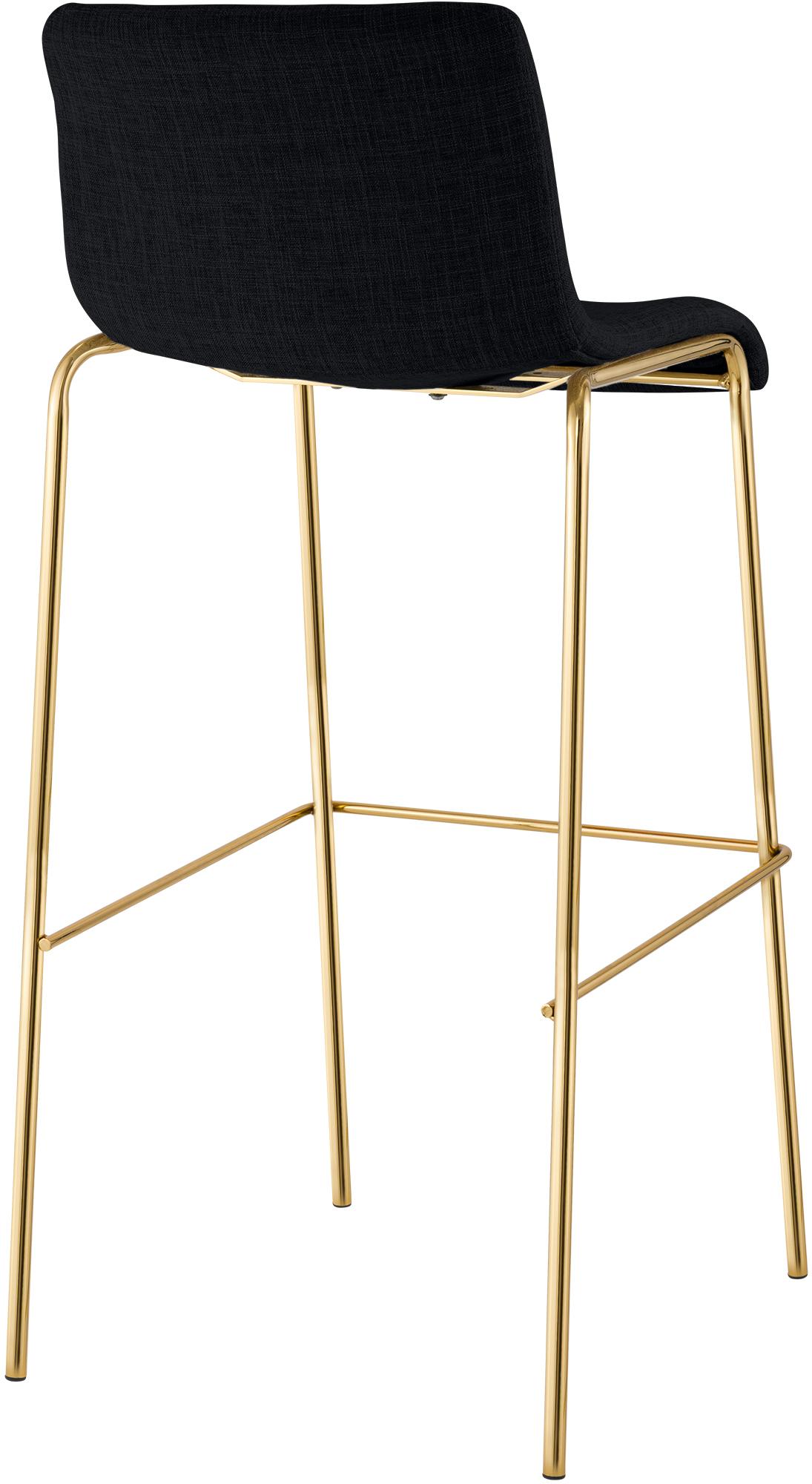 Set 2 Sgabelli Bar Hover in Tessuto, Gambe Effetto Oro