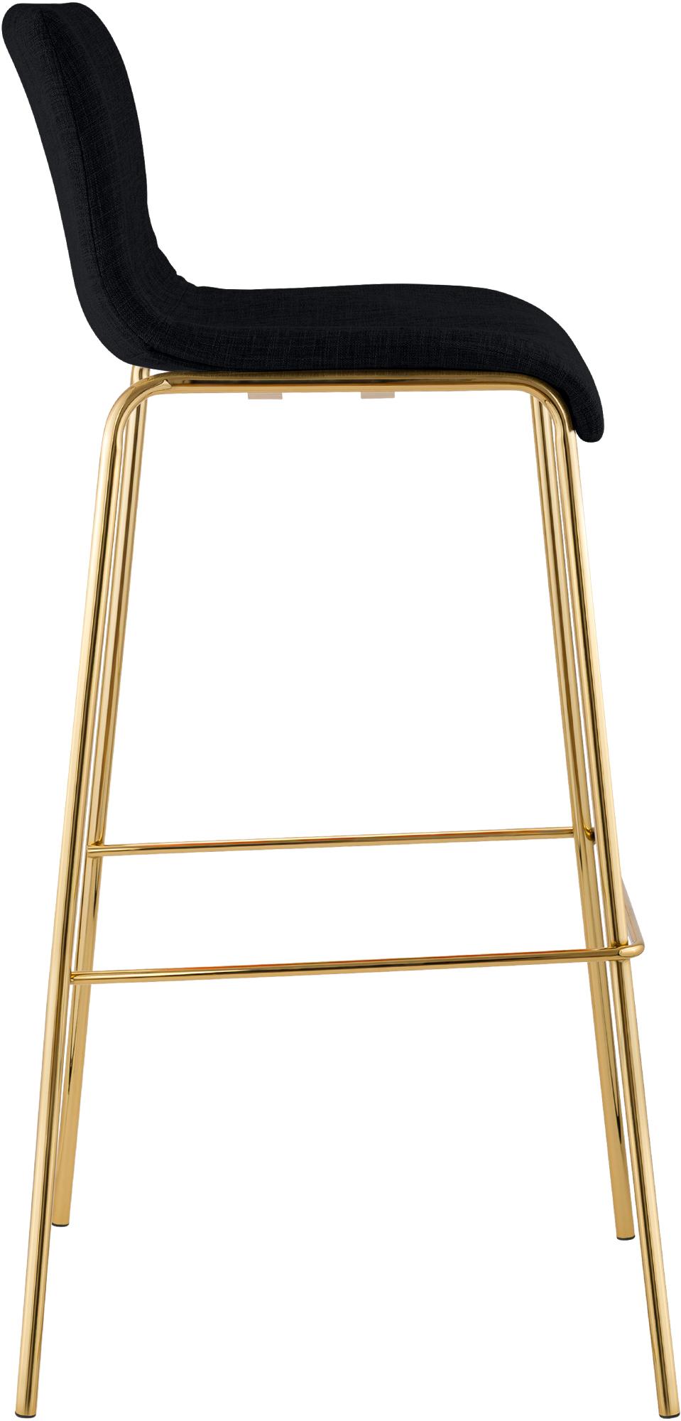 Set 2 Sgabelli Bar Hover in Tessuto, Gambe Effetto Oro