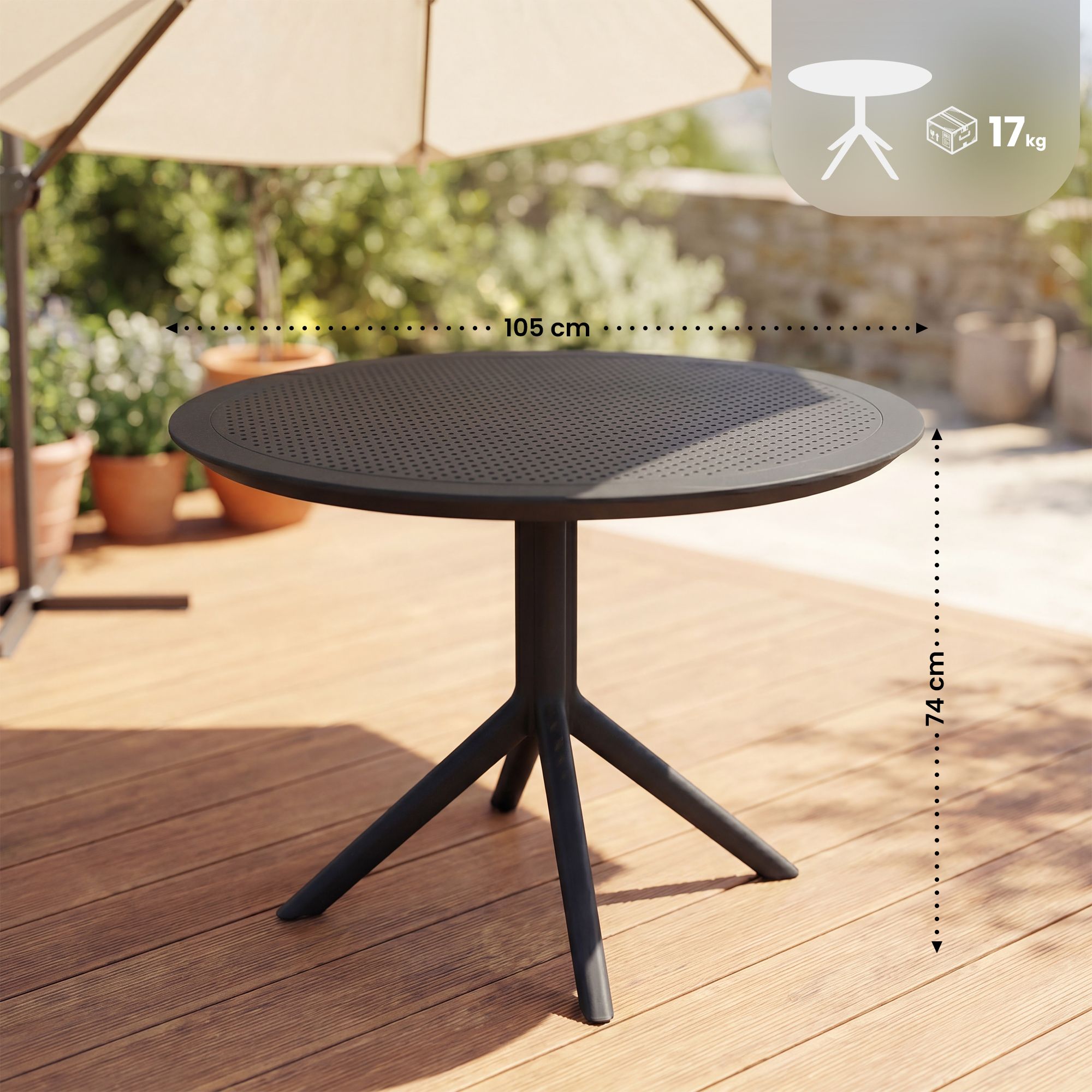 Tavolo da Giardino Rotondo Sky Ø 105 cm