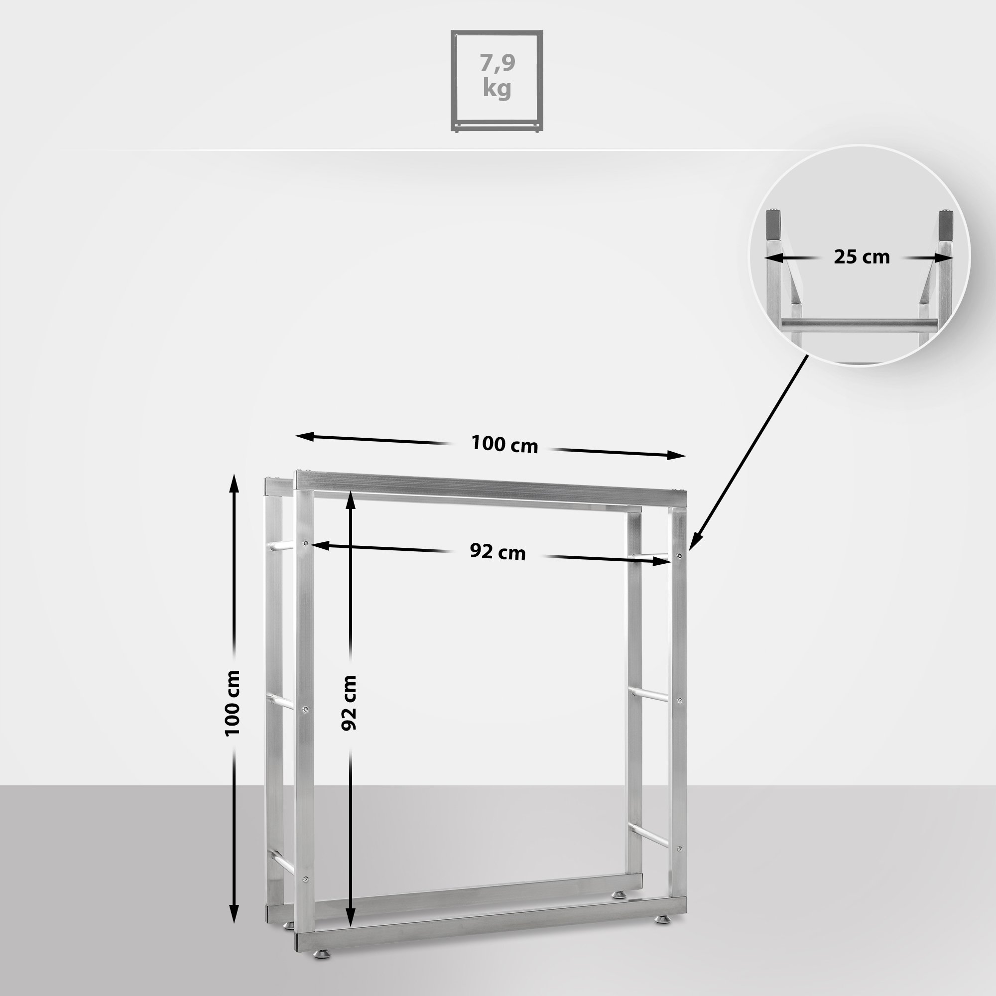 Porta legna Keri in acciaio inox