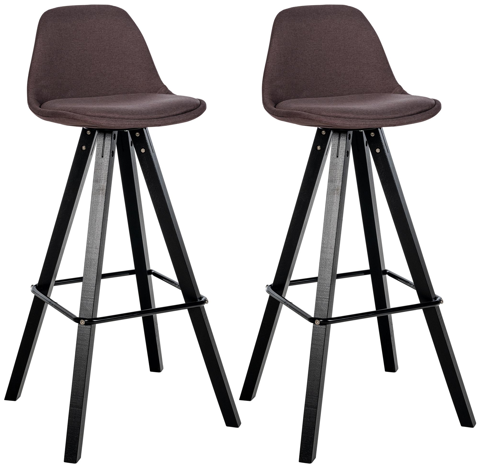 Set di 2 sgabelli da bar Corbin Tessuto Square