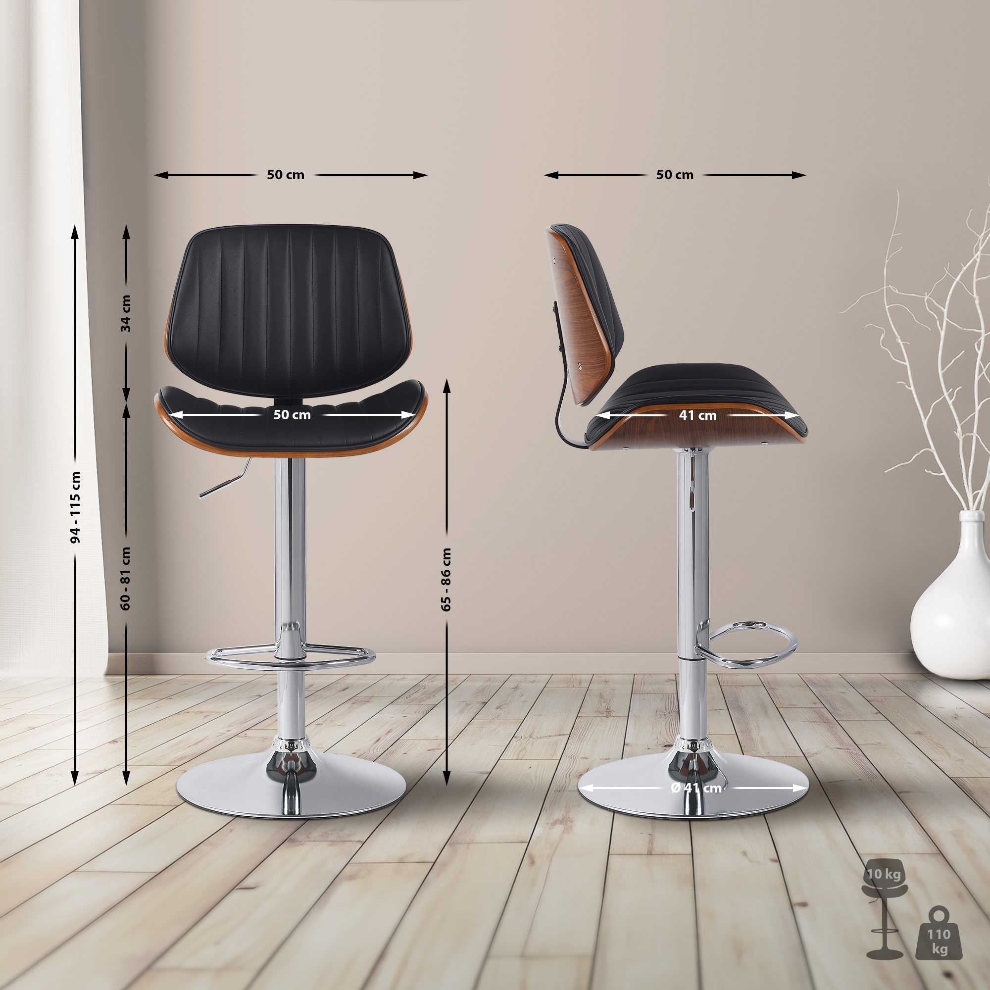 Set di 2 sgabelli da bar Clawson in similpelle