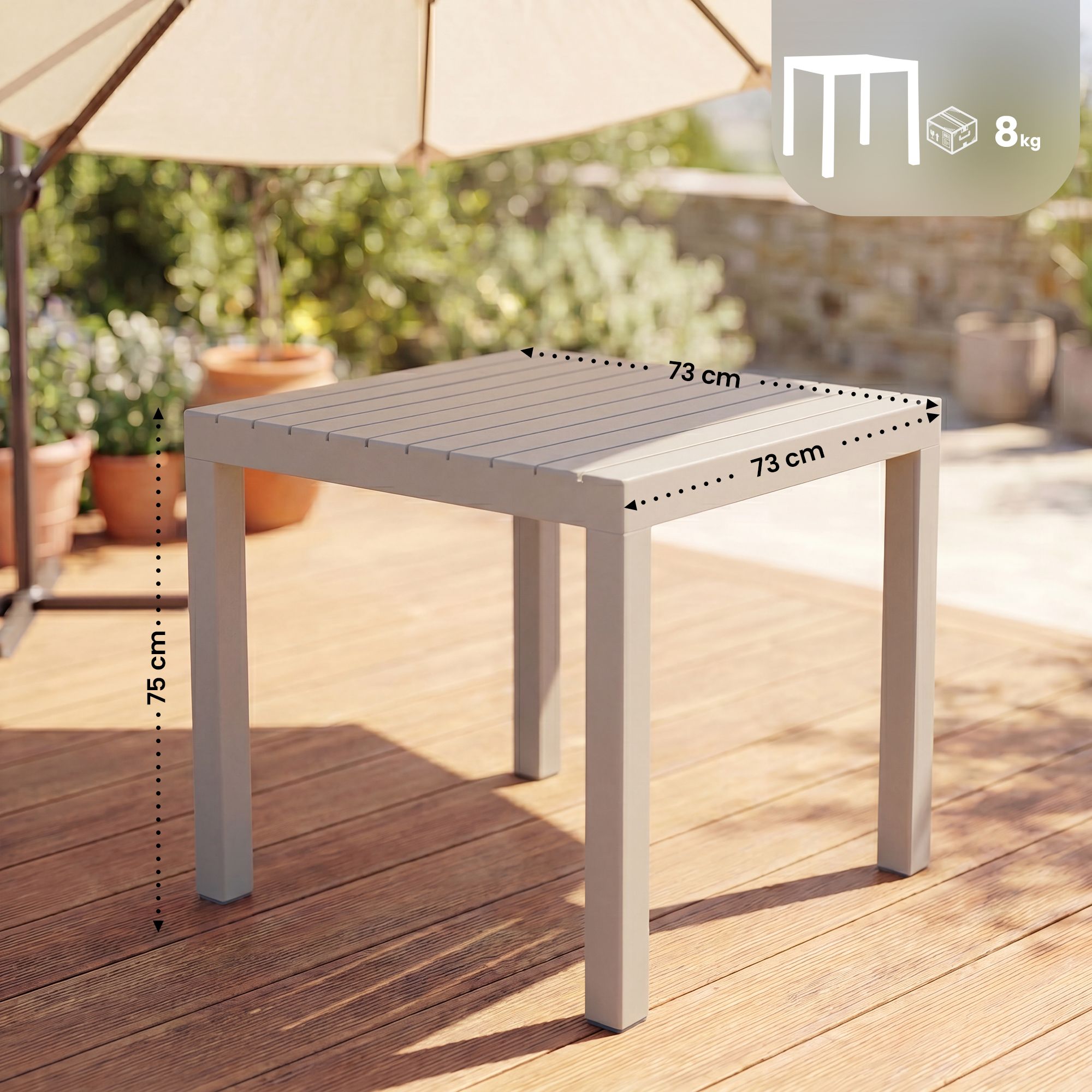 Tavolo da giardino Kato 73 x 73 cm