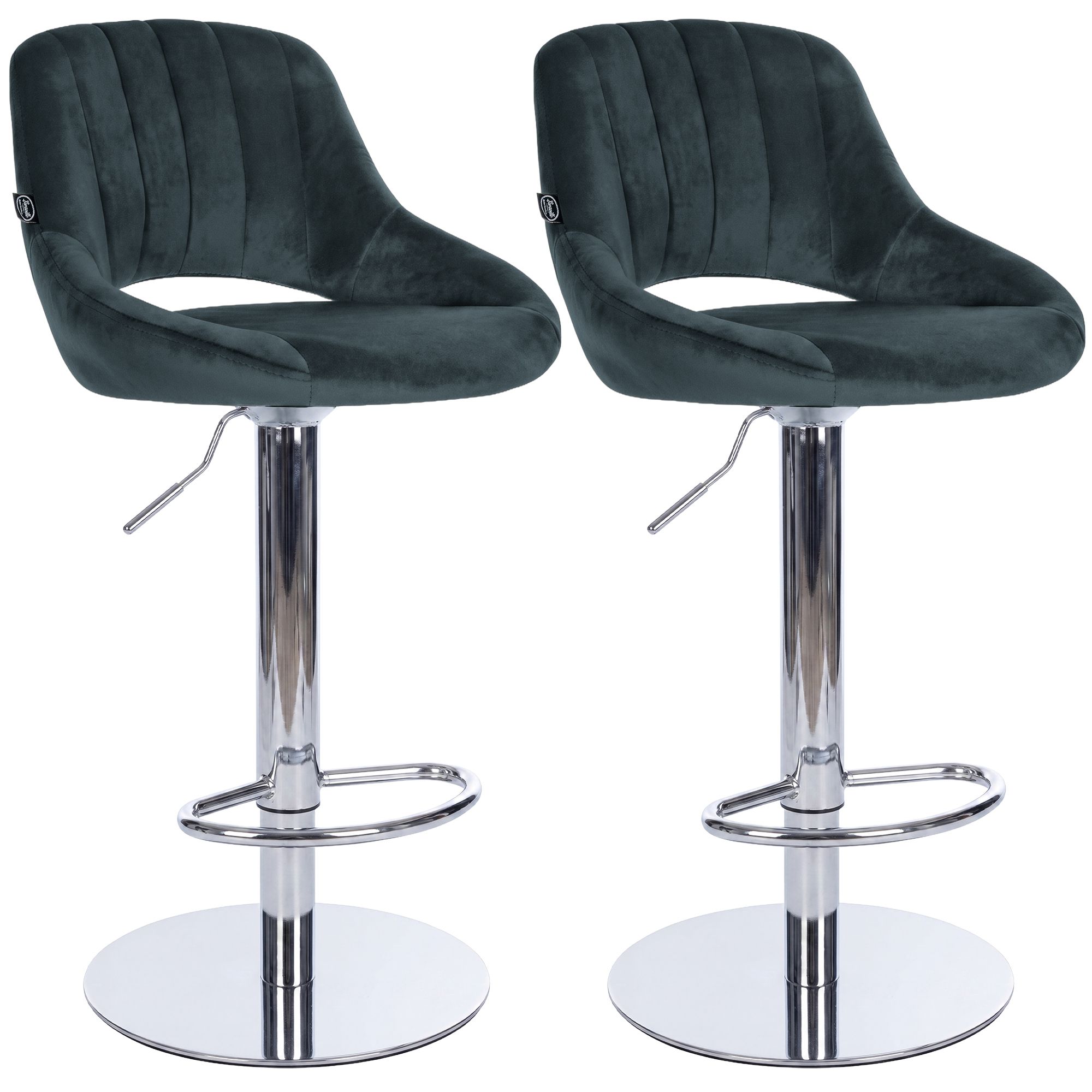 Set di 2 sgabelli da bar Milet cromati con base extra pesante