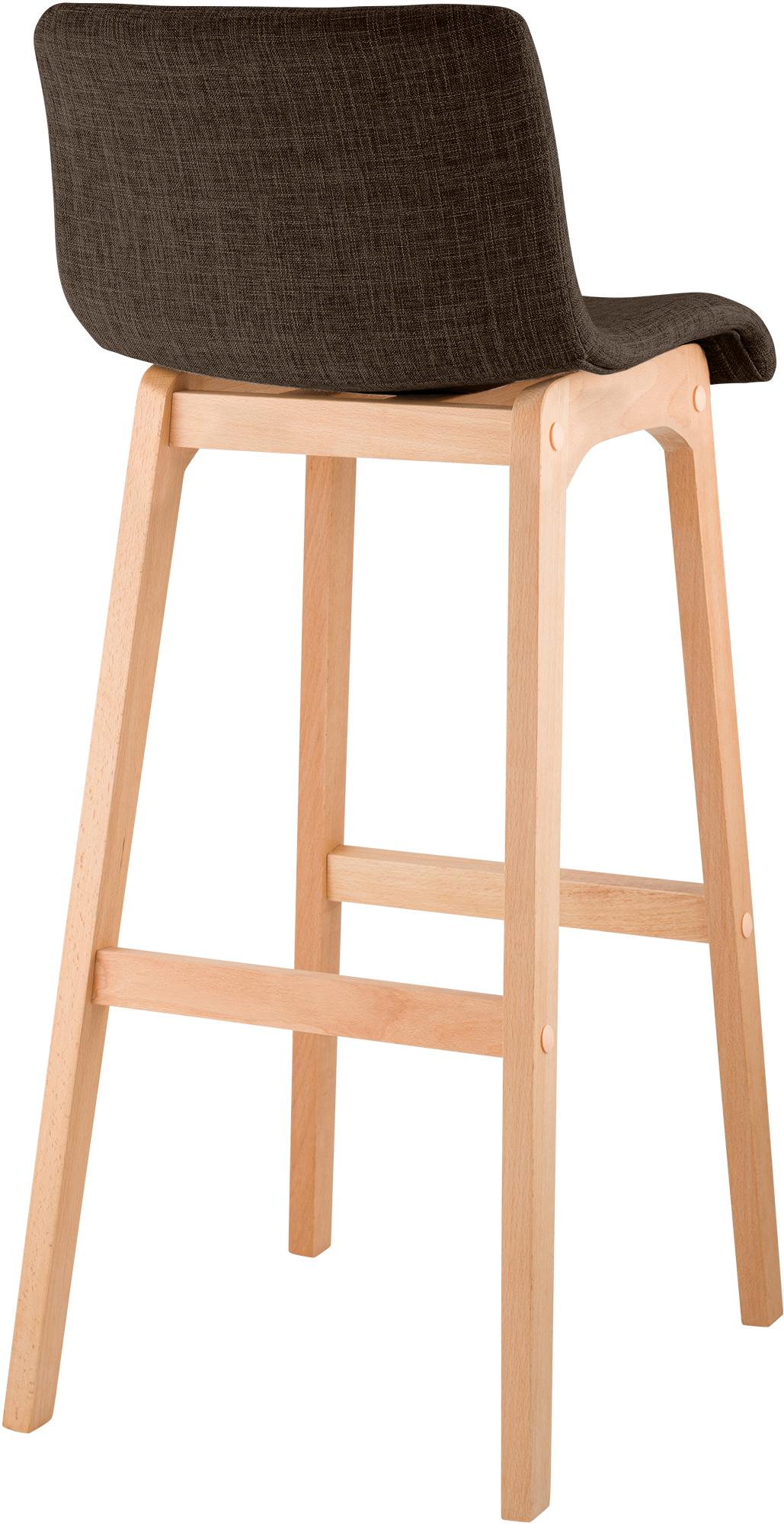 Set di 2 sgabelli da bar Hover in tessuto con base a quattro gambe in legno naturale