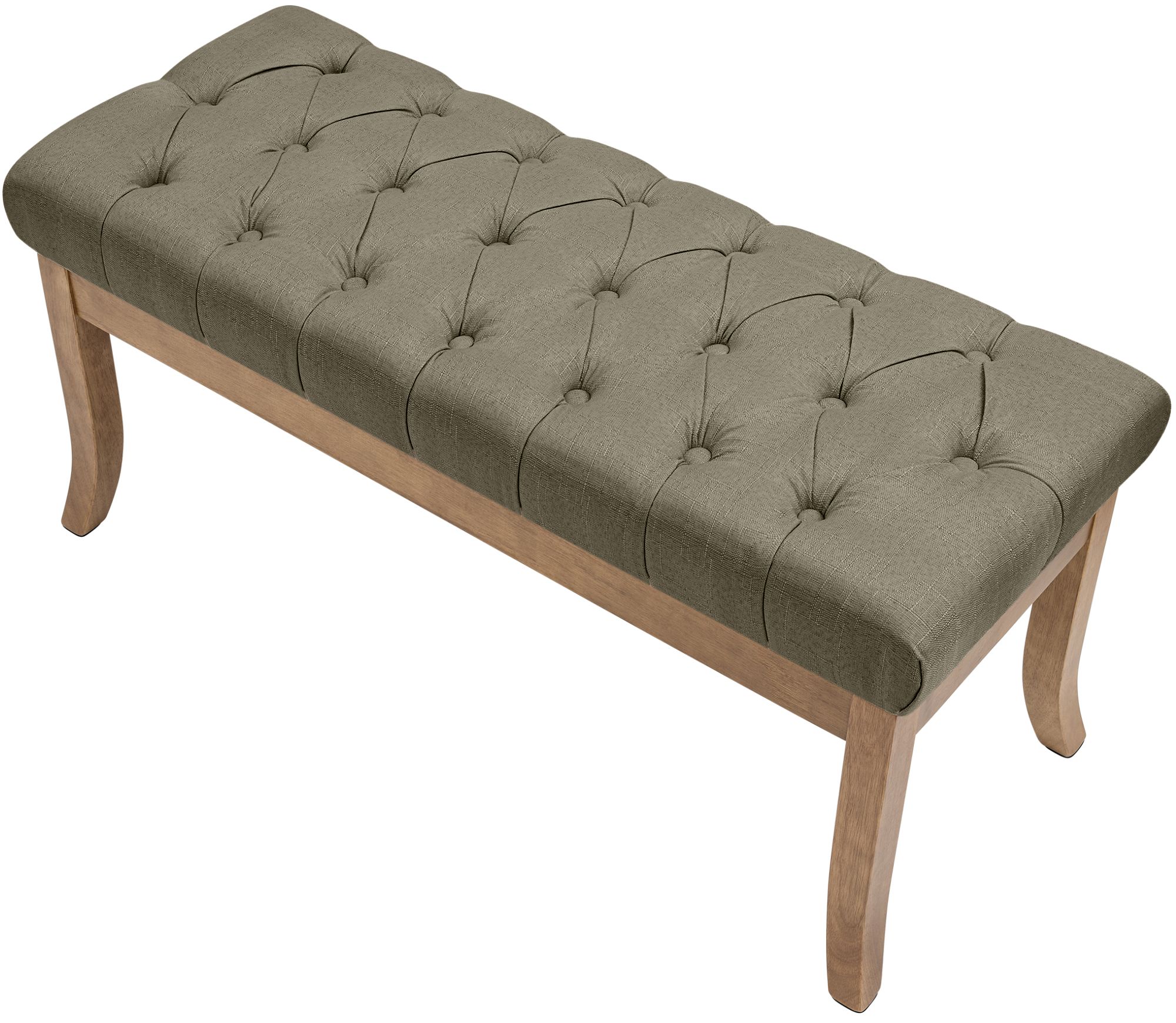 Panca Ramses in tessuto con struttura in legno chiaro