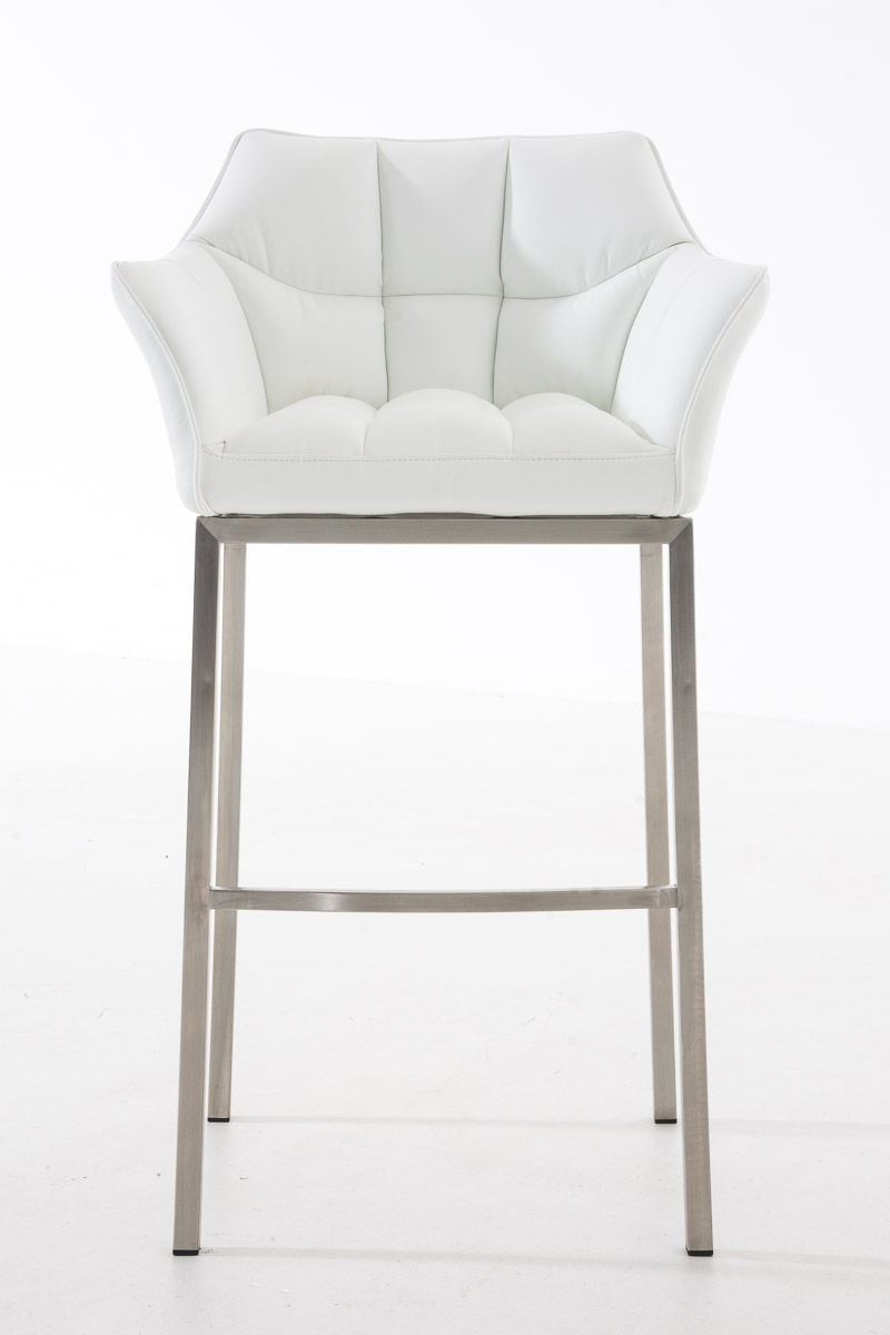 Sgabello da bar Damaso in similpelle con struttura a 4 gambe