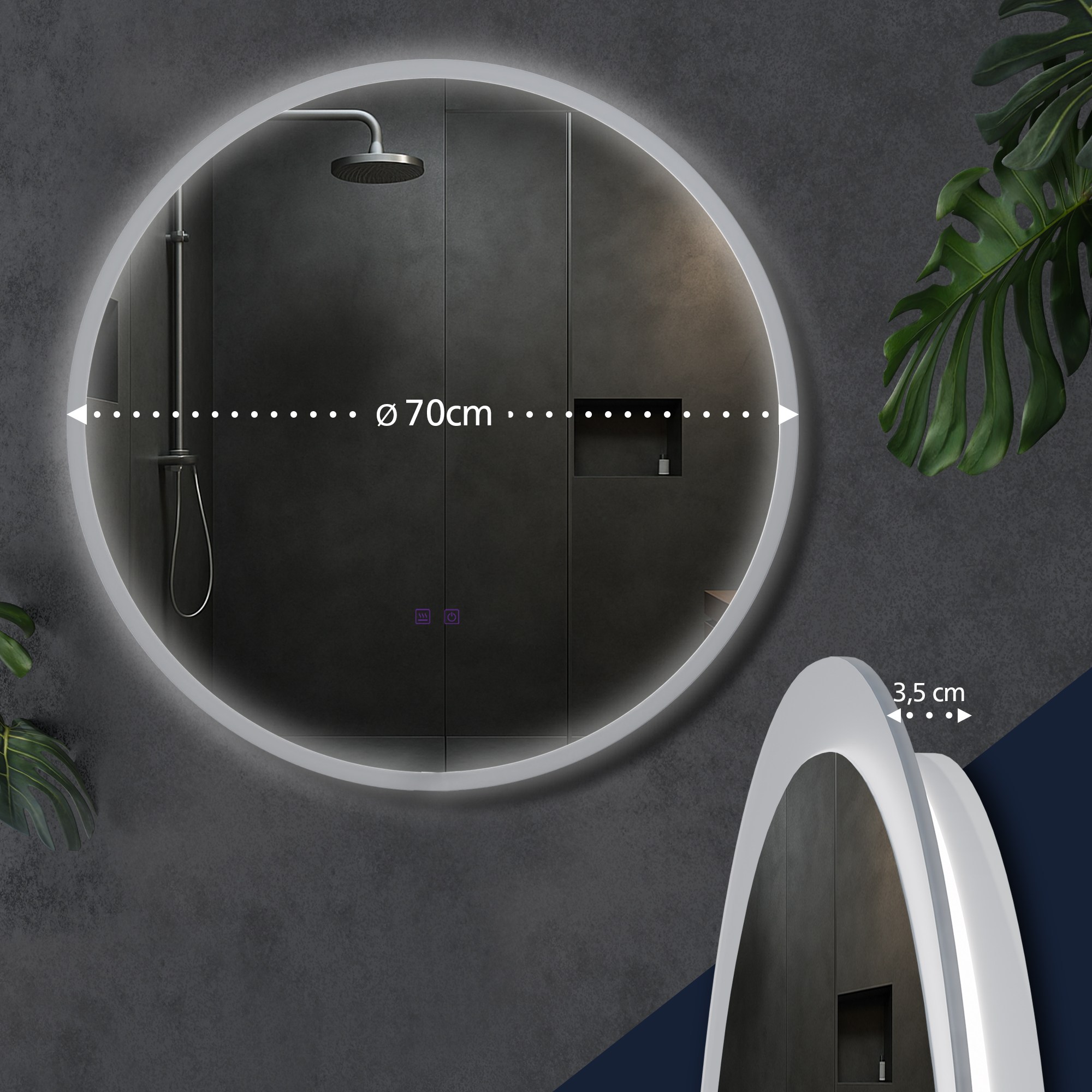 Specchio da bagno Laconia con Bluetooth