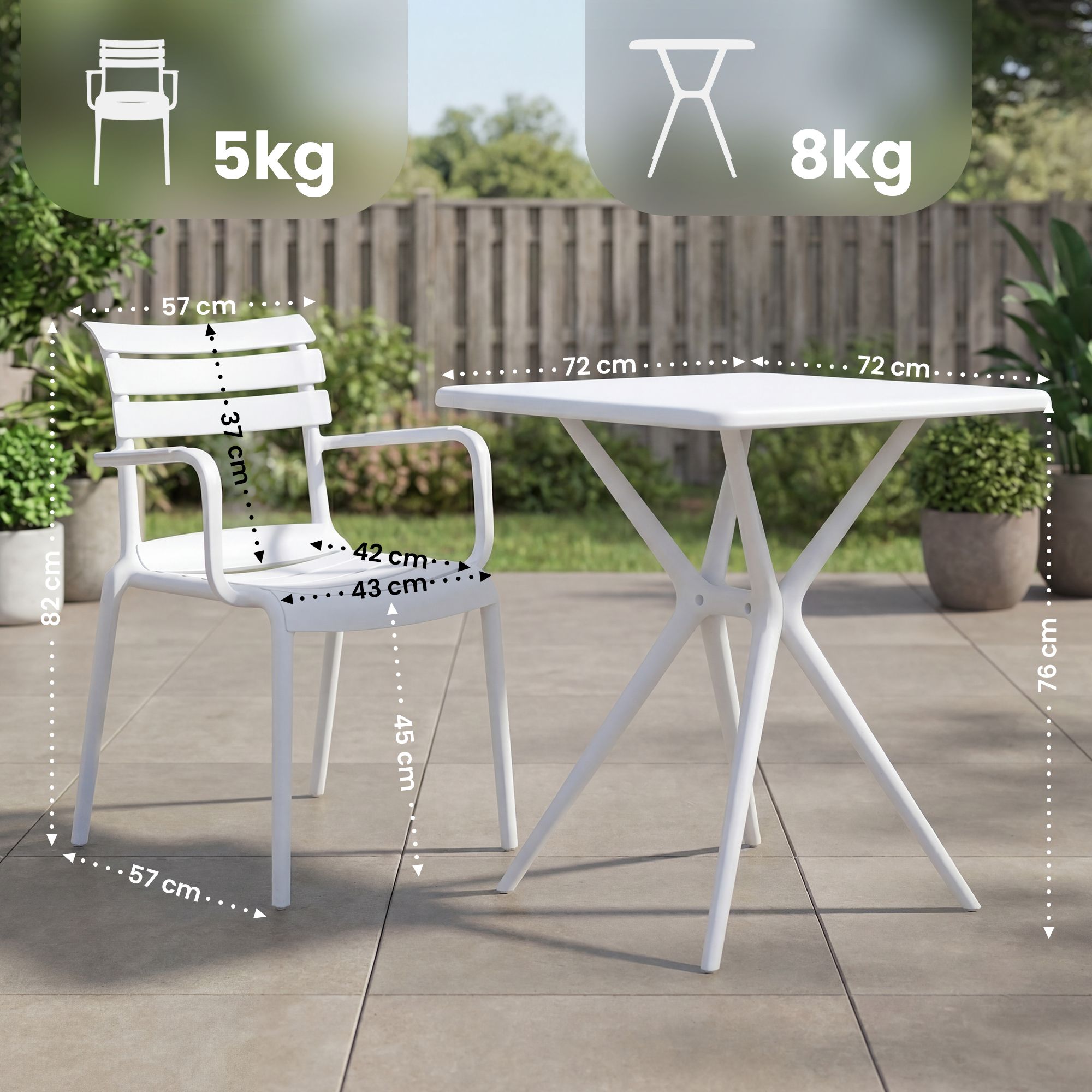 Set Arredo Giardino Avena con 4 Sedie