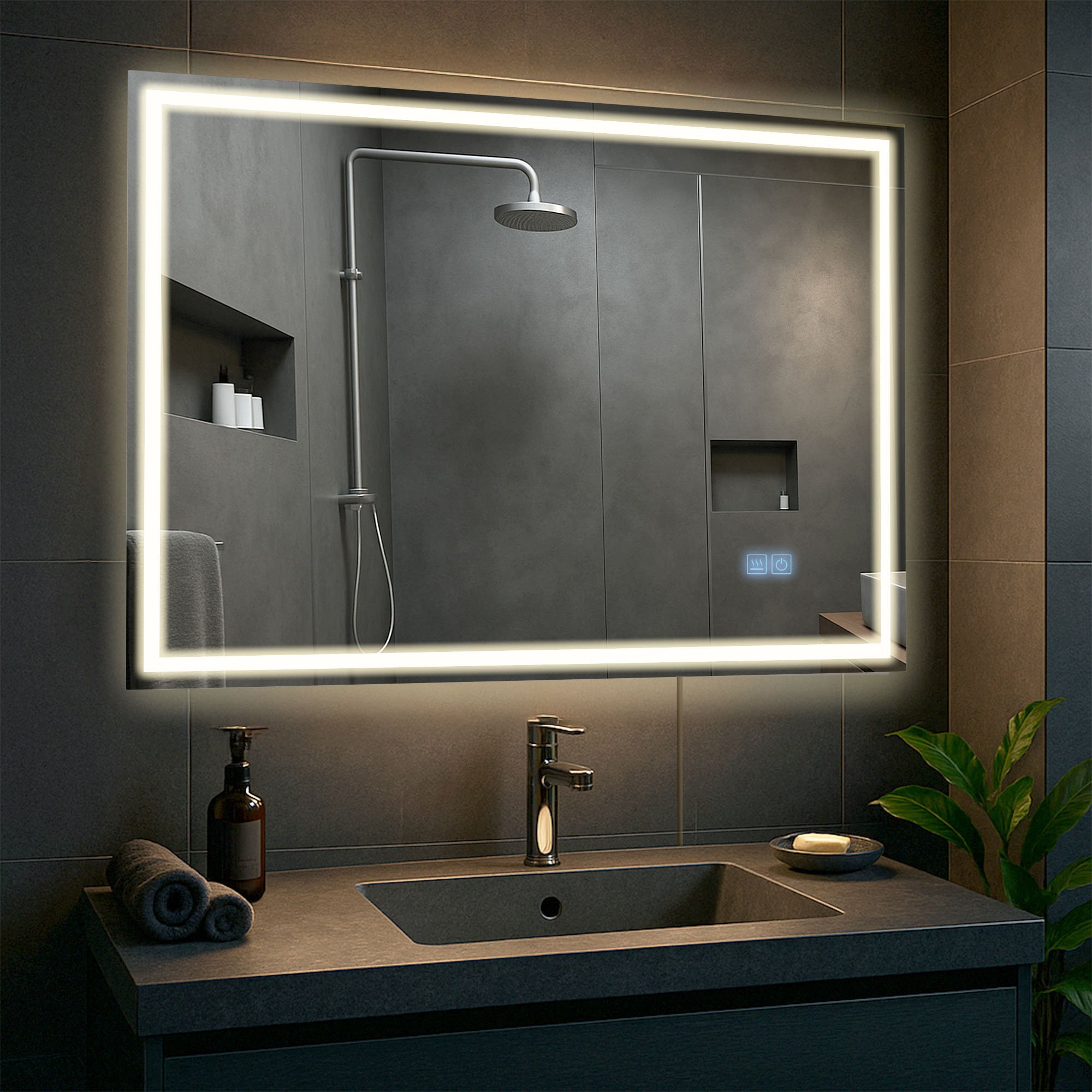 Specchio da bagno Jaffrey con Bluetooth