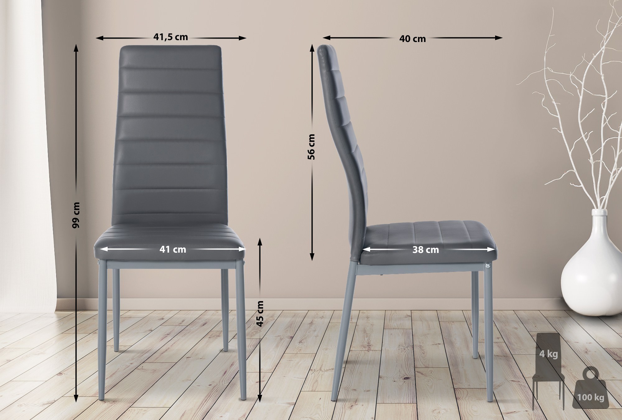 Set di 4 sedie da pranzo Mayfair