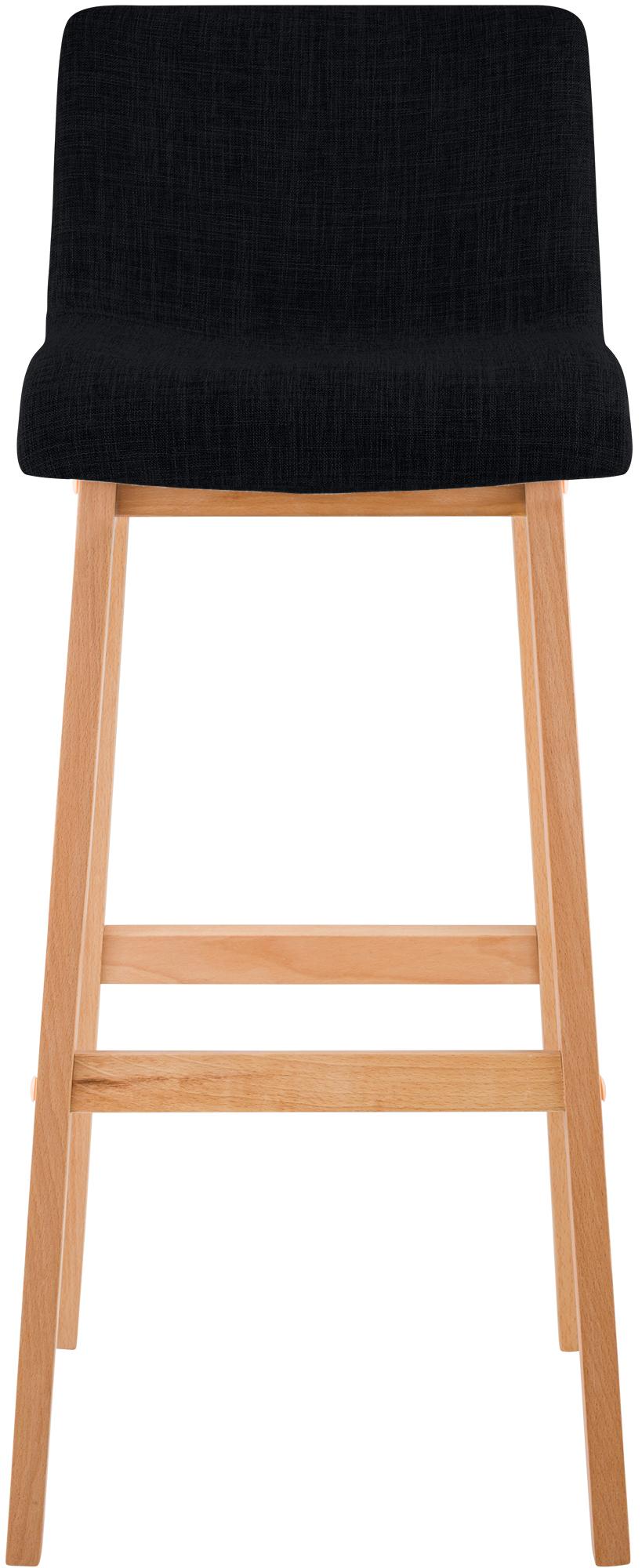 Set di 2 sgabelli da bar Hover in tessuto con base a quattro gambe in legno naturale