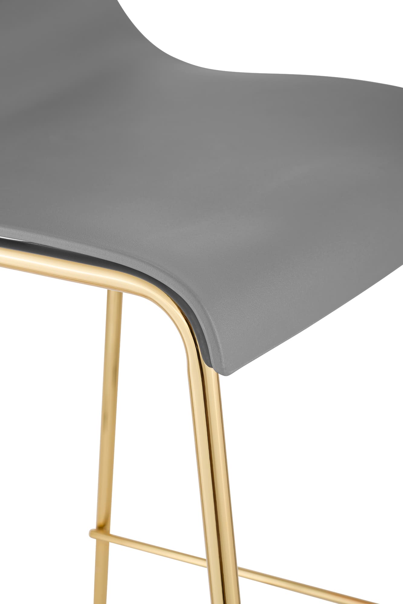 Set da 2 sgabelli da bar Hover in plastica con base a 4 gambe color oro