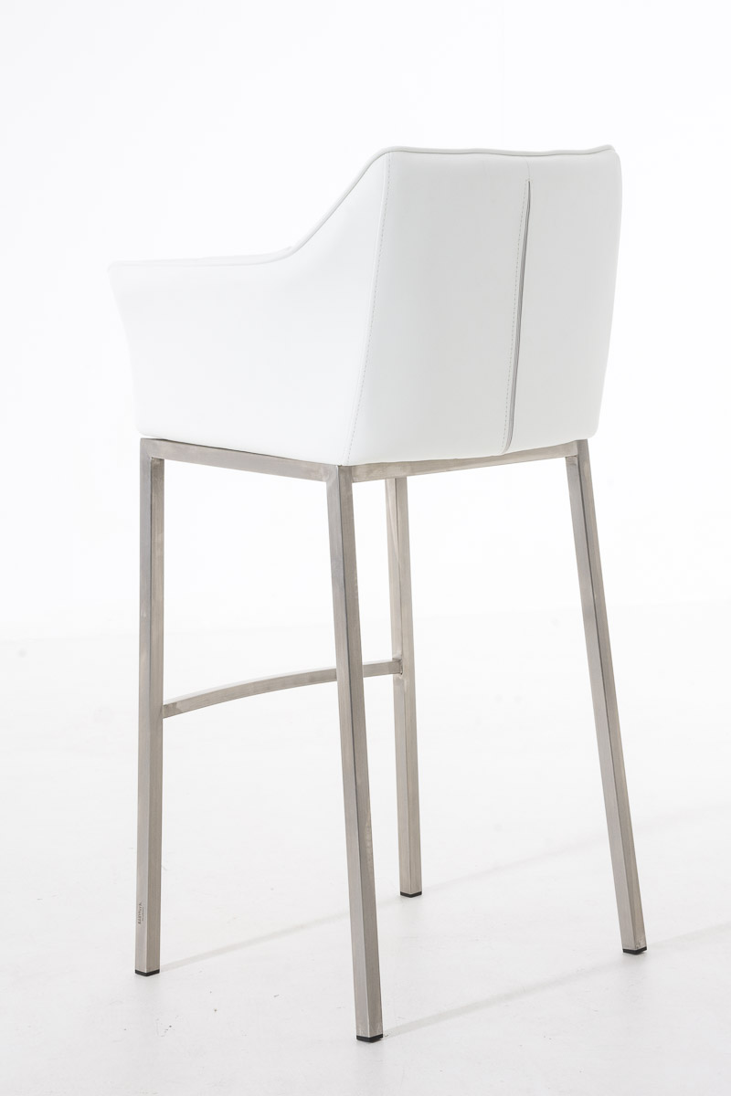 Sgabello da bar Damaso in similpelle con struttura a 4 gambe