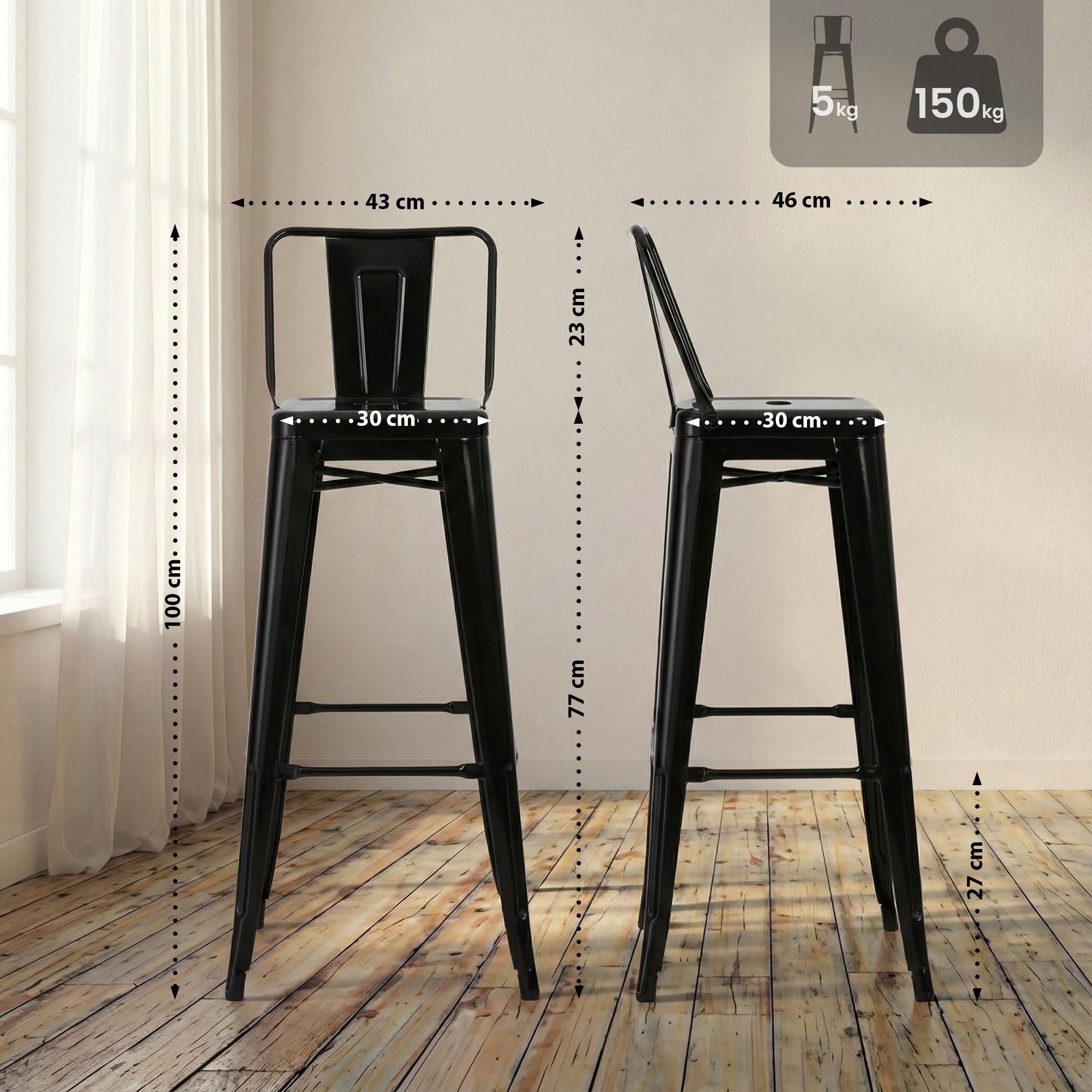 Sgabello da Bar in Metallo Mason