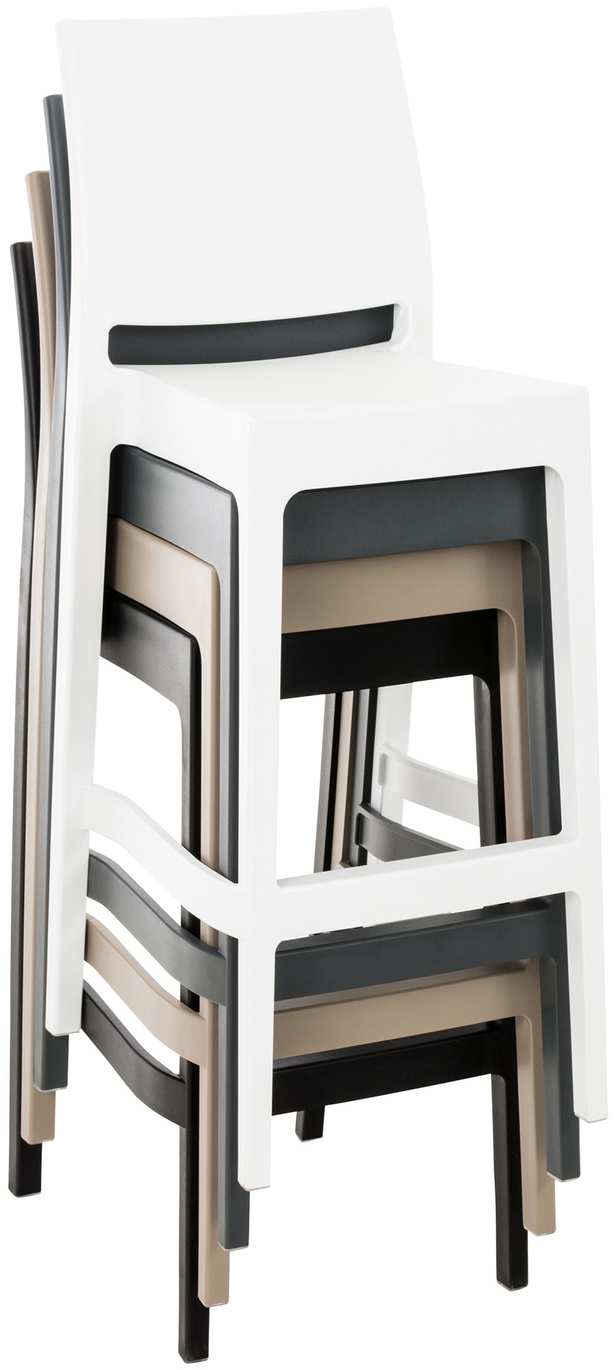 Set da 4 sgabelli da bar Maya in plastica