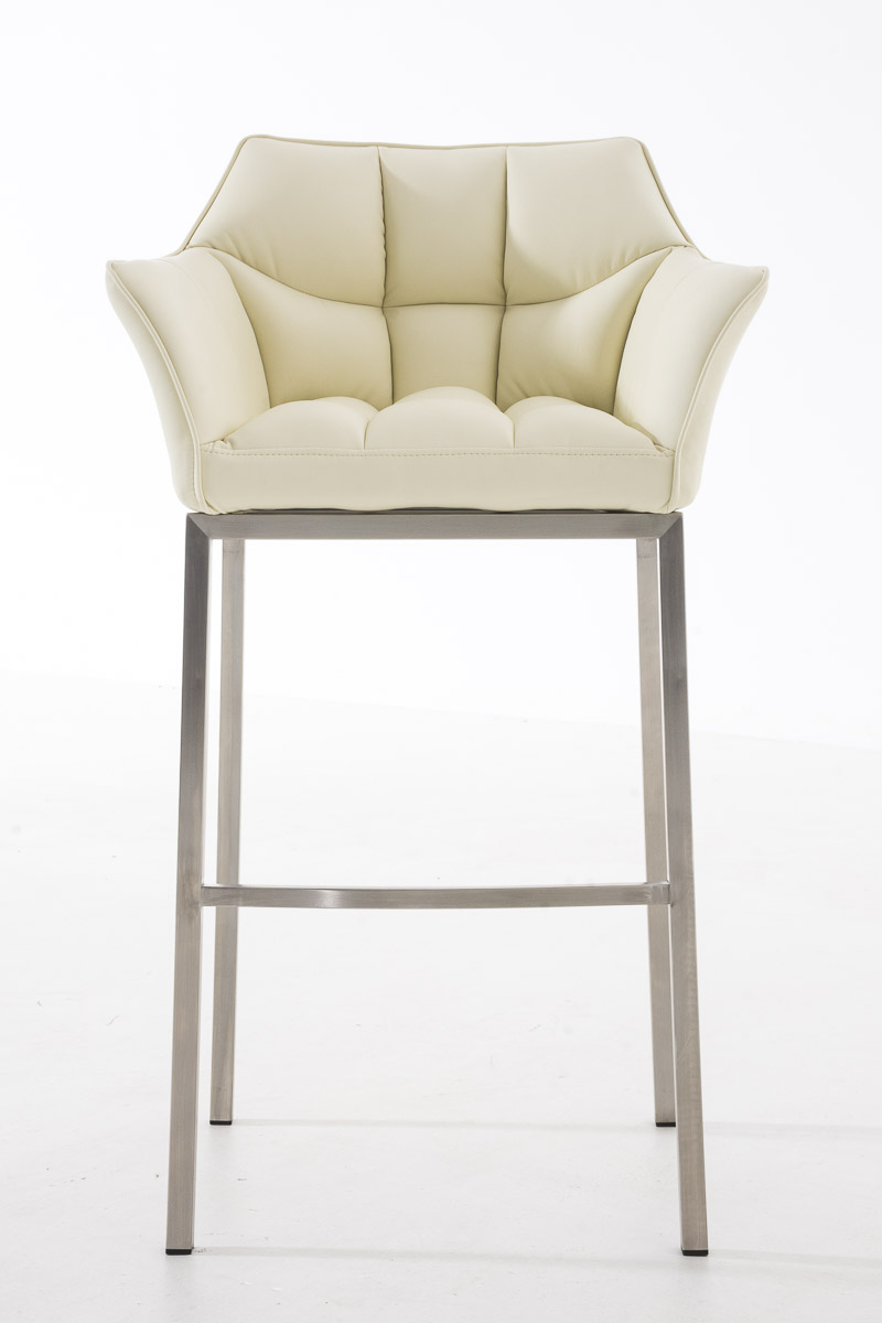 Sgabello da bar Damaso in similpelle con struttura a 4 gambe