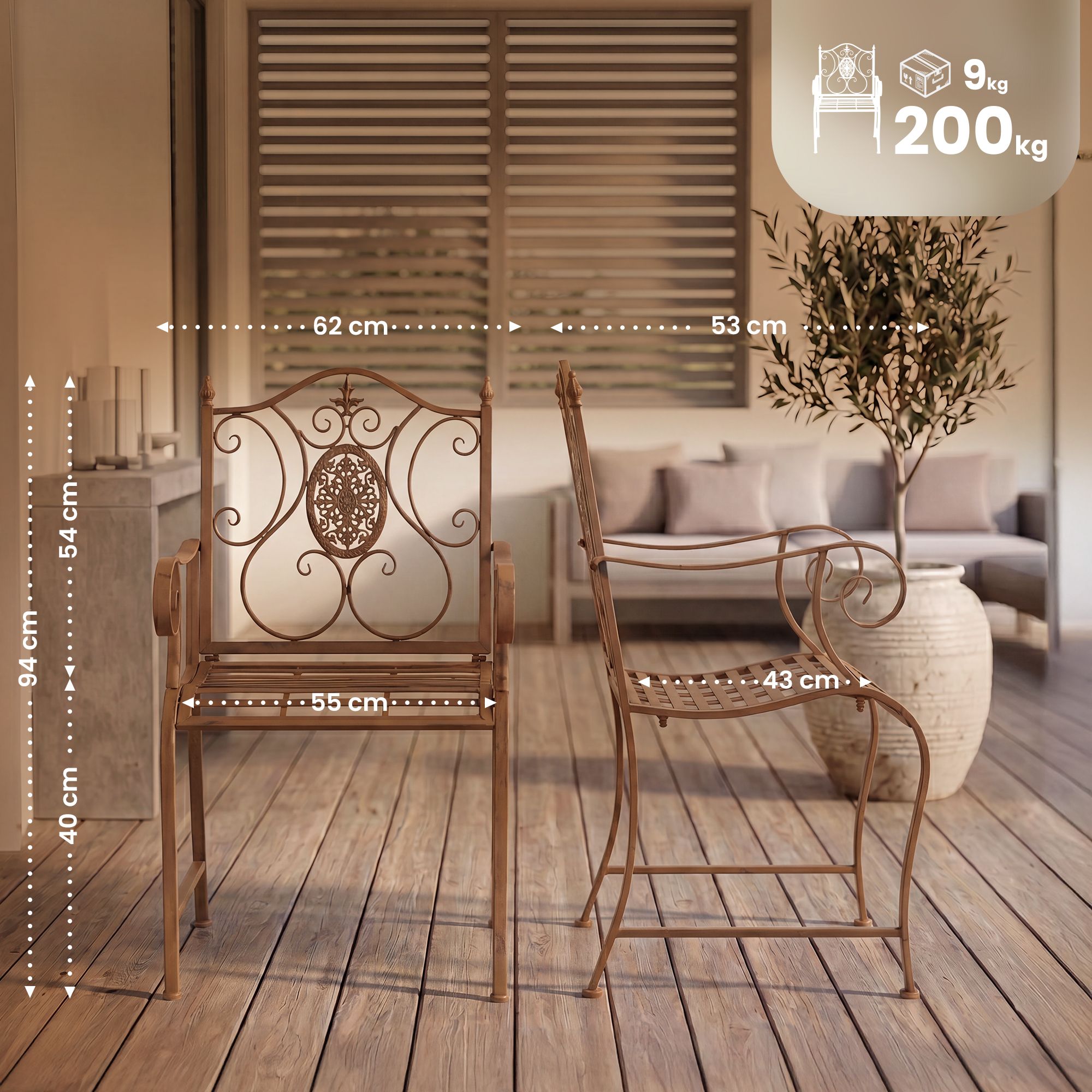 Set di 2 sedie da giardino Punjab