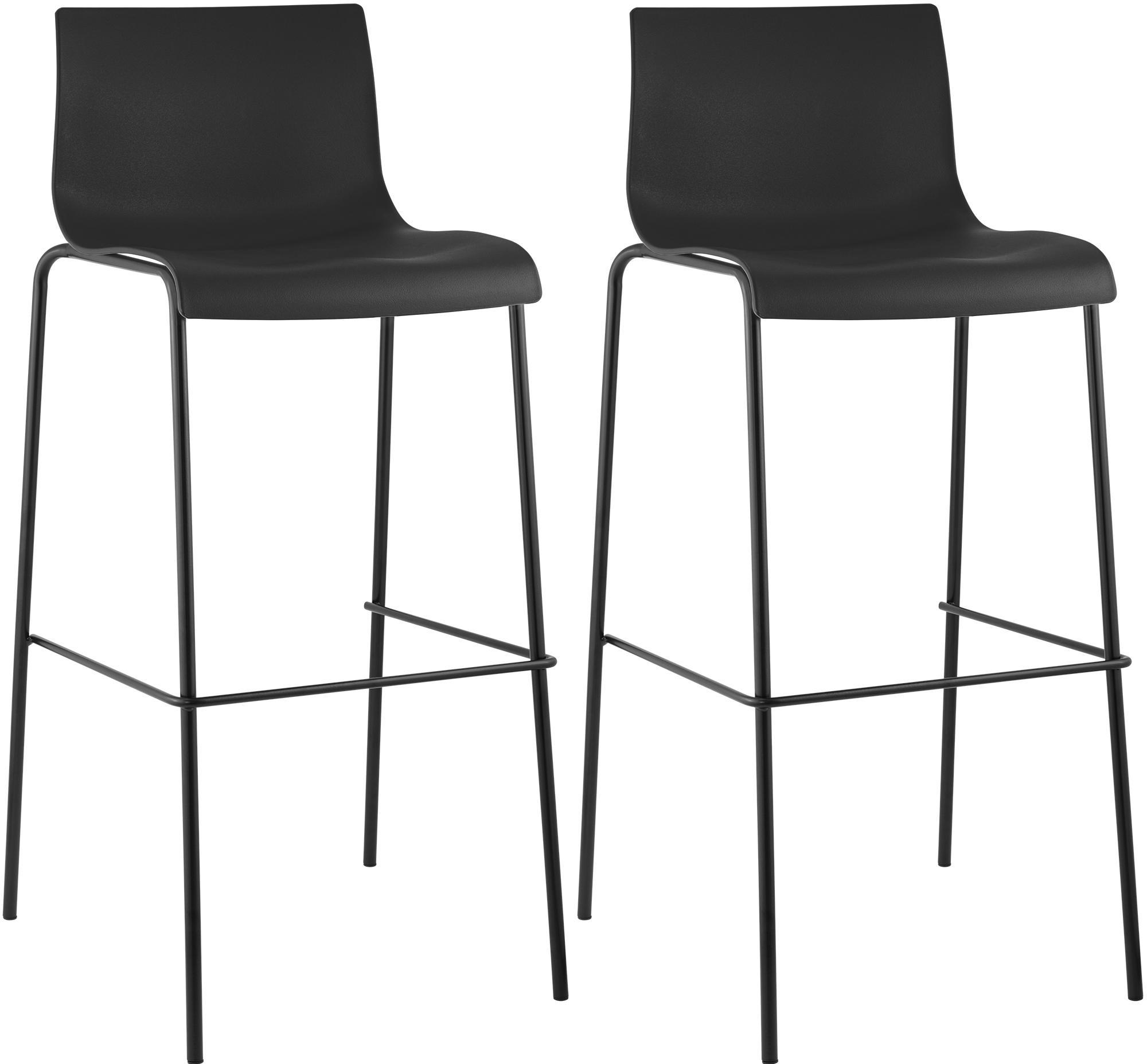Set di 2 sgabelli da bar Hover in plastica con base a 4 gambe