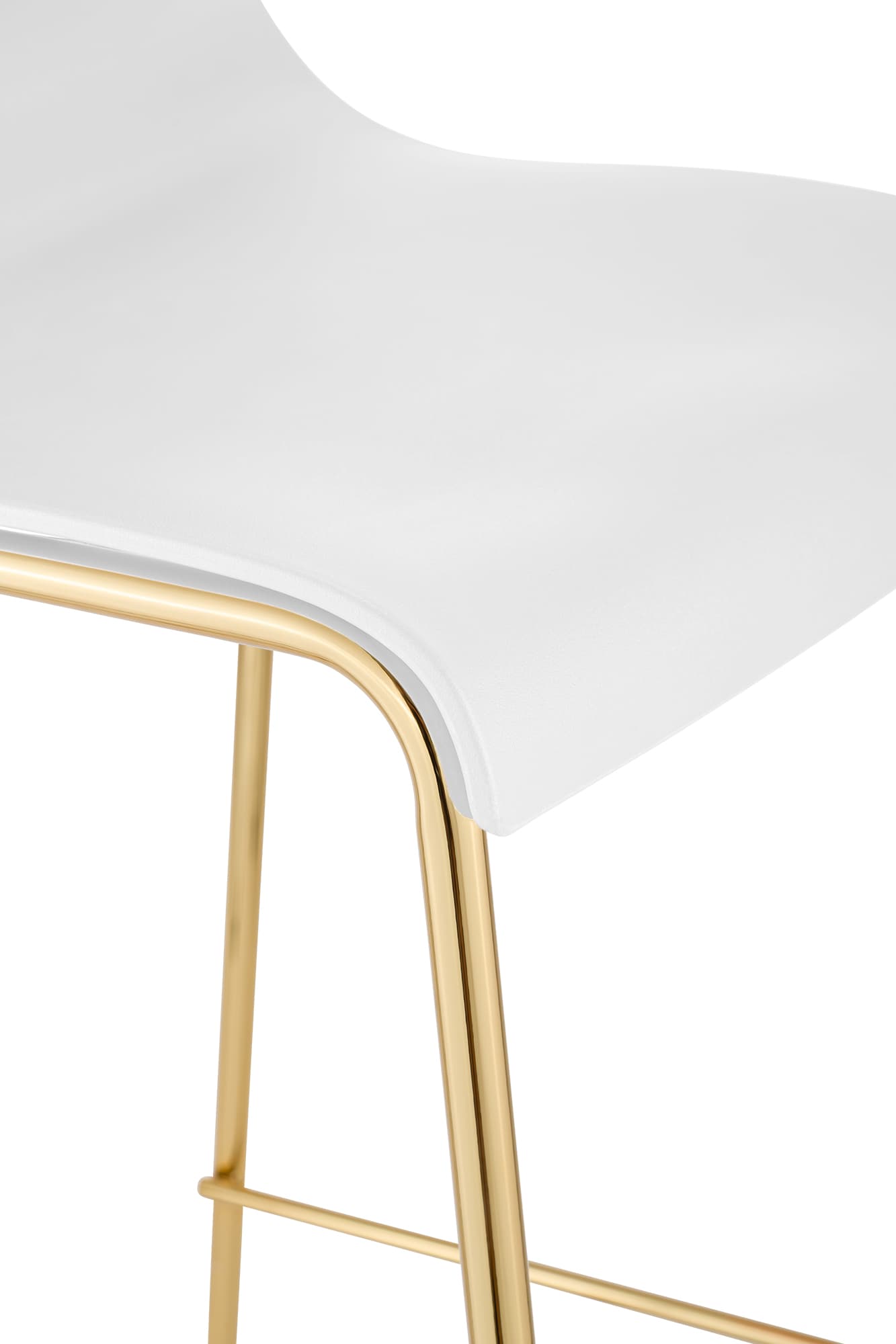 Set da 2 sgabelli da bar Hover in plastica con base a 4 gambe color oro