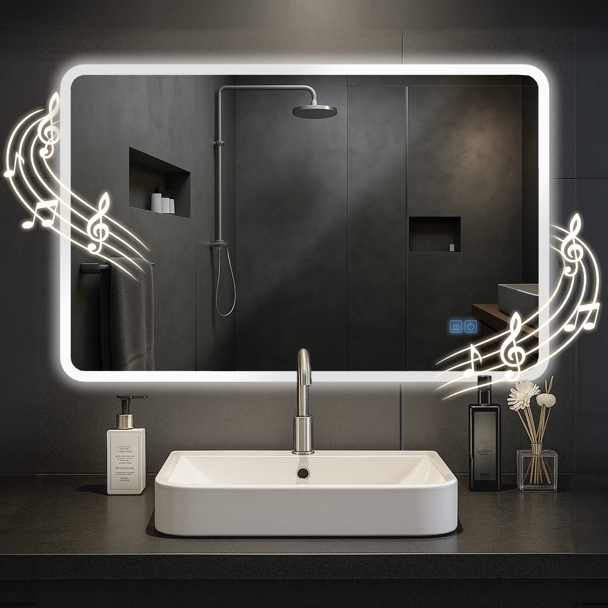 Specchio da bagno Jericho con Bluetooth