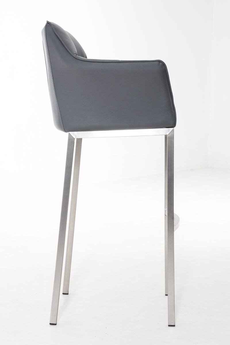 Sgabello da bar Damaso in similpelle con struttura a 4 gambe
