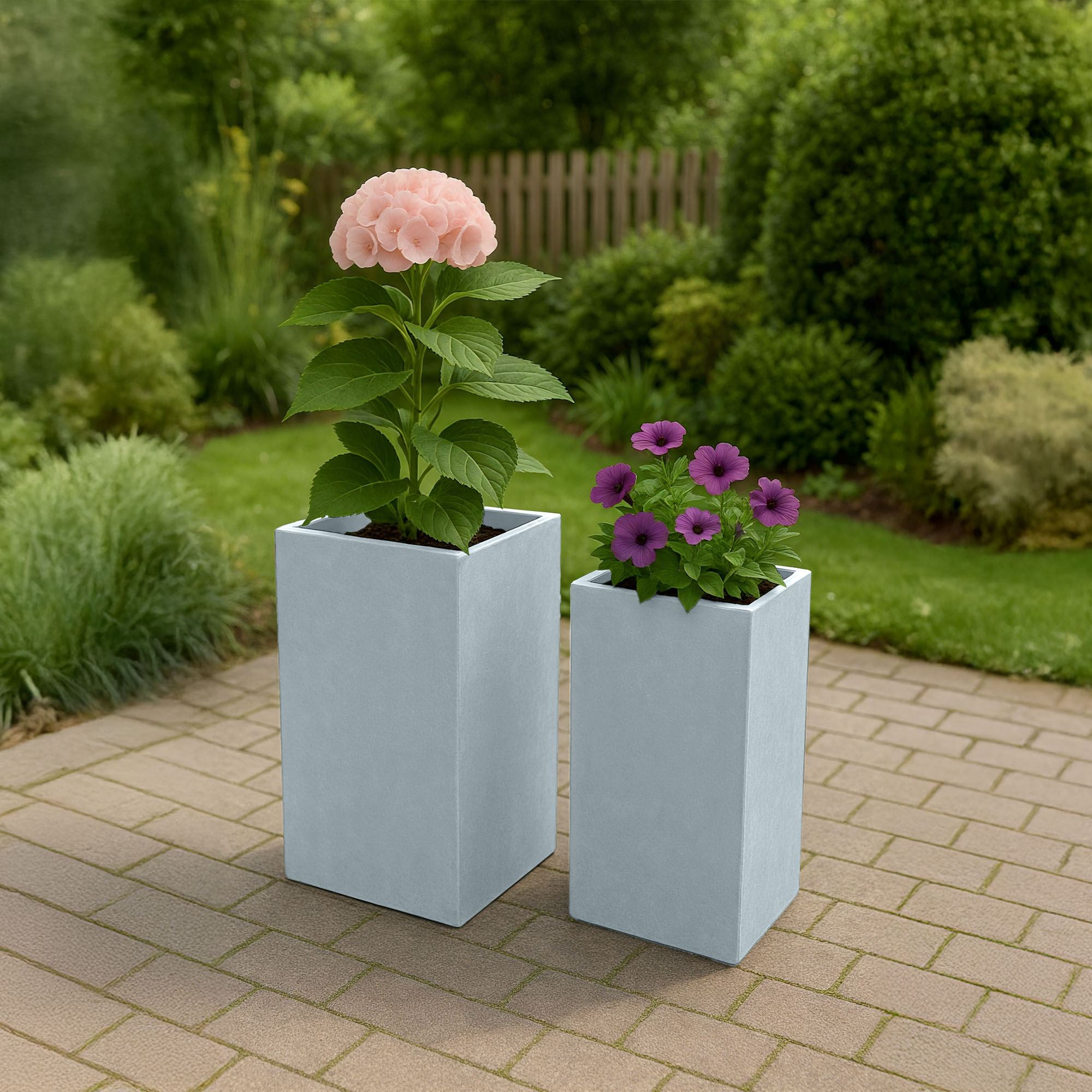 Set di 2 fioriere quadrate 3