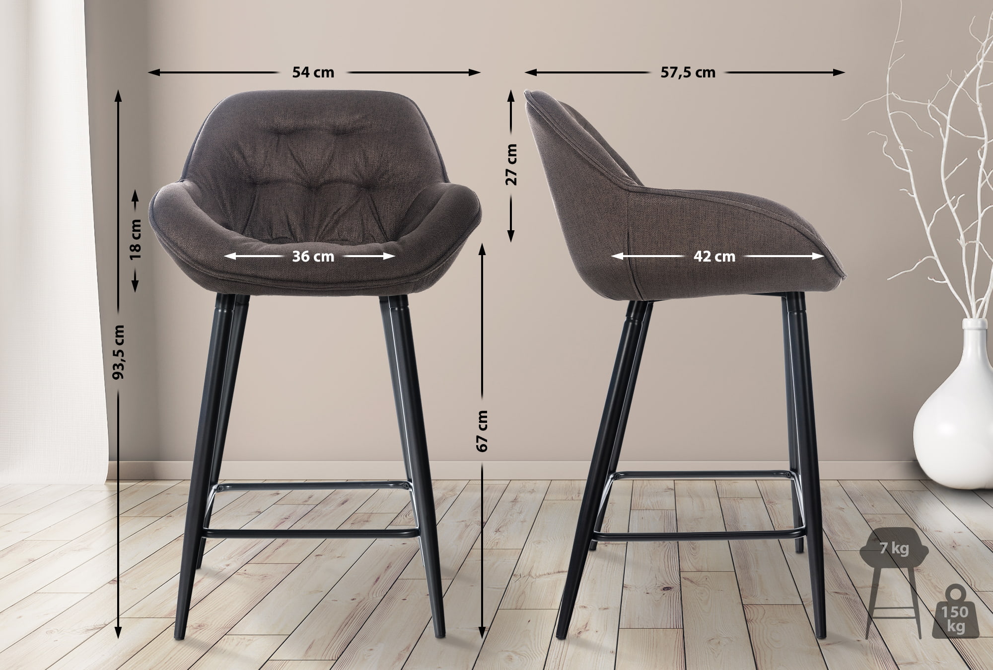 Set di 2 sgabelli da bar Gibson