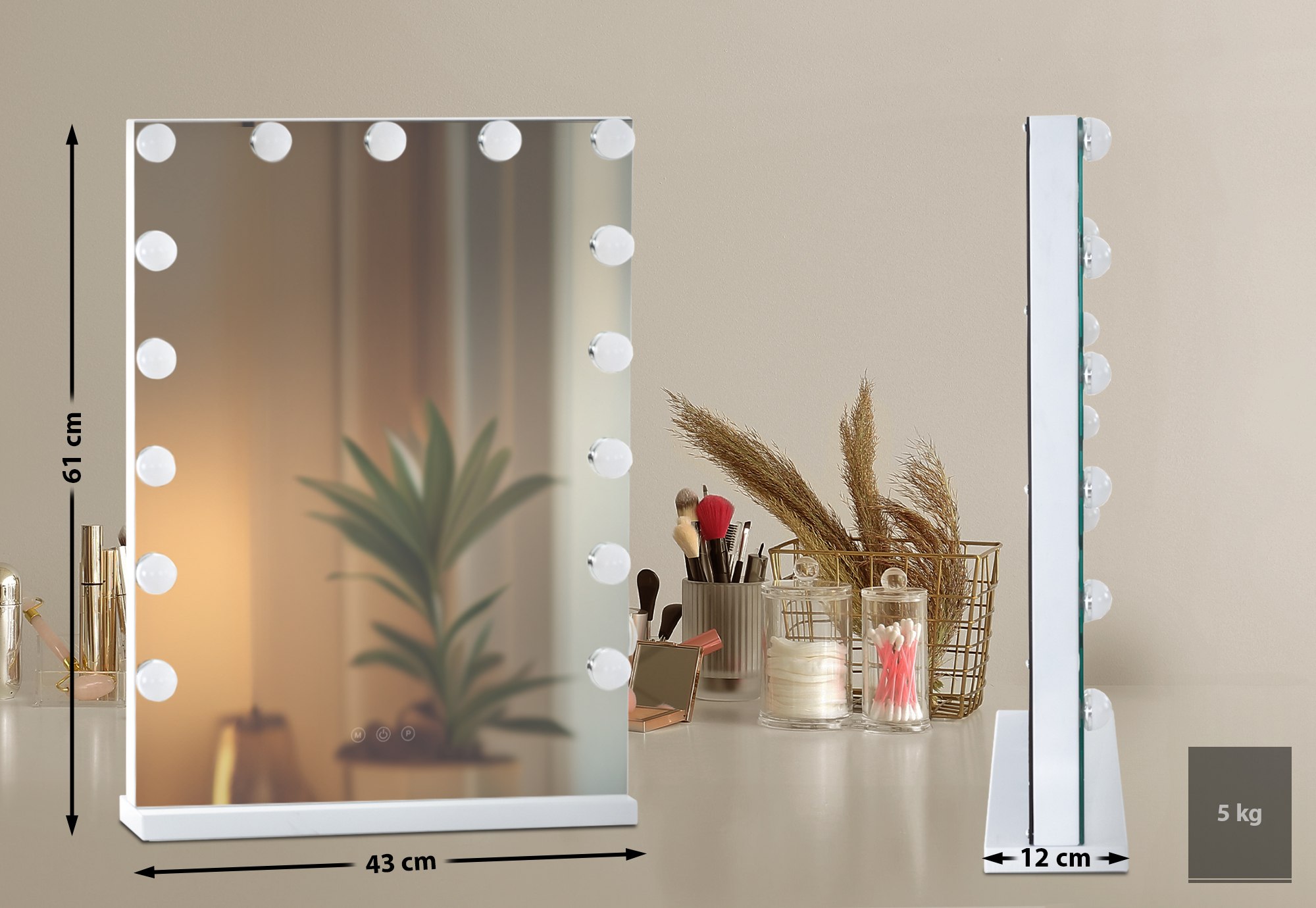 Specchio per trucco con luci Murrieta
