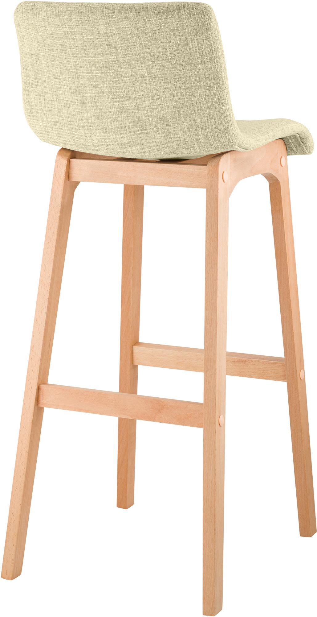 Set di 2 sgabelli da bar Hover in tessuto con base a quattro gambe in legno naturale