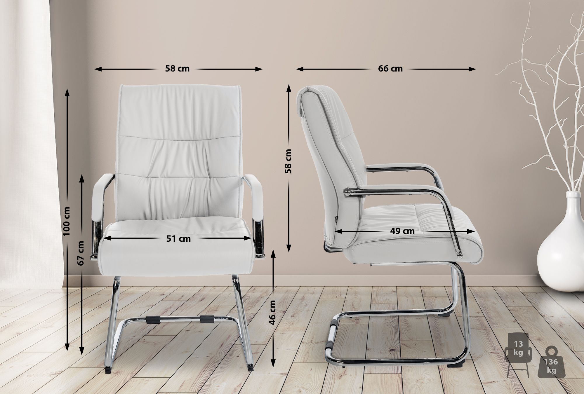 Sedia Sievert in similpelle