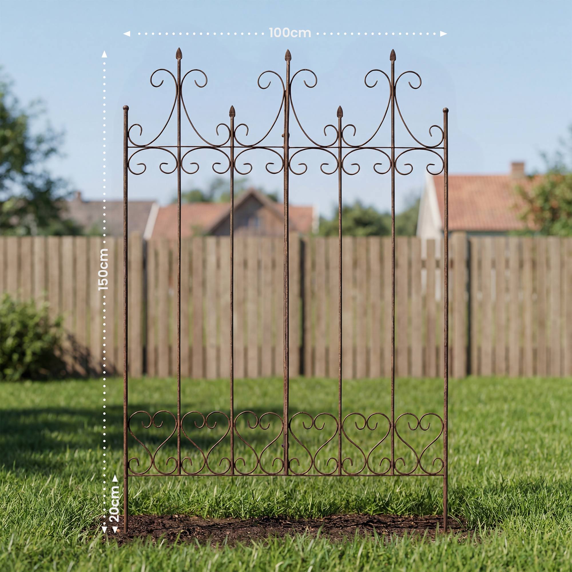 Spalliera Flieder 130x100 cm in Metallo, Stile Rustico per Rampicanti