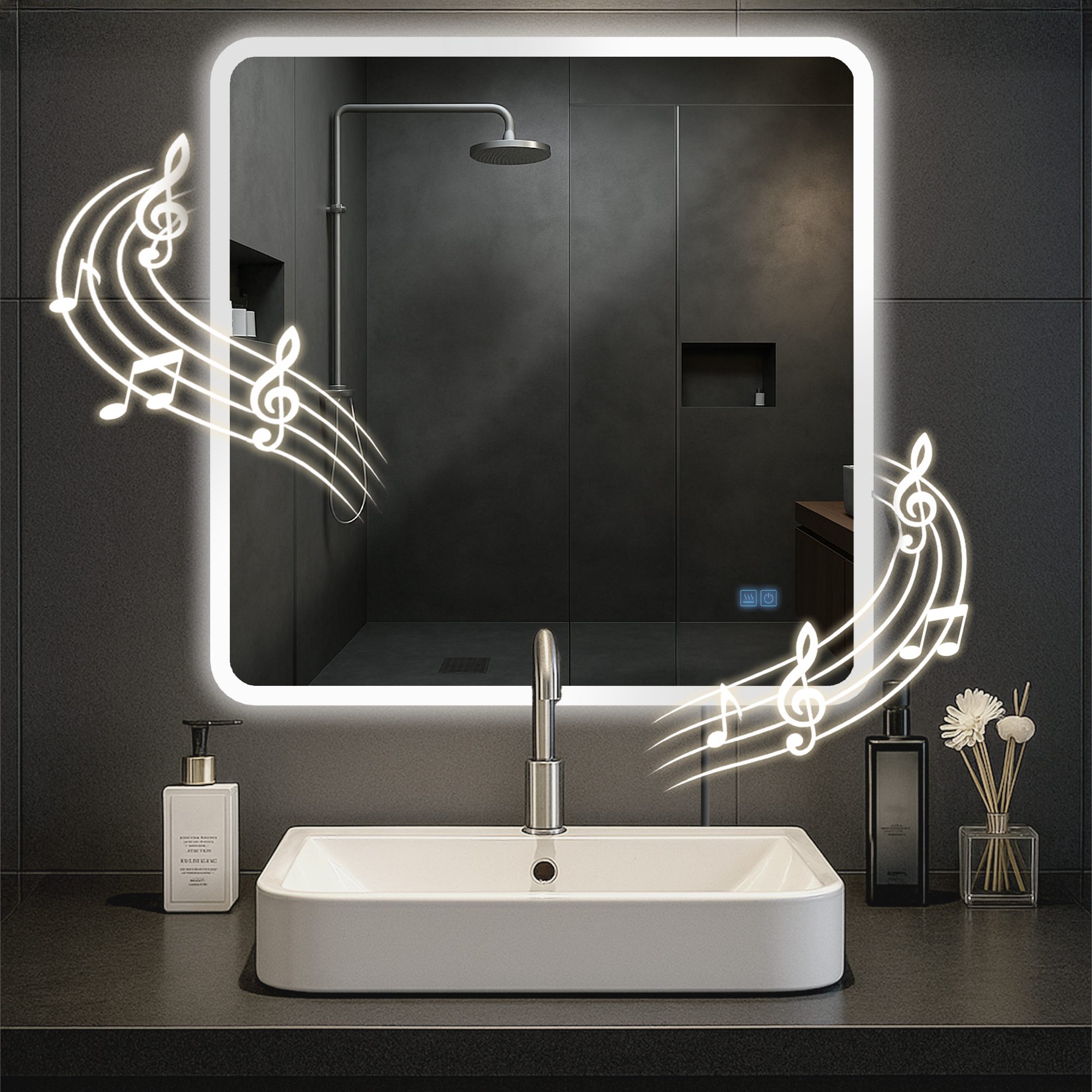 Specchio da bagno Jericho con Bluetooth